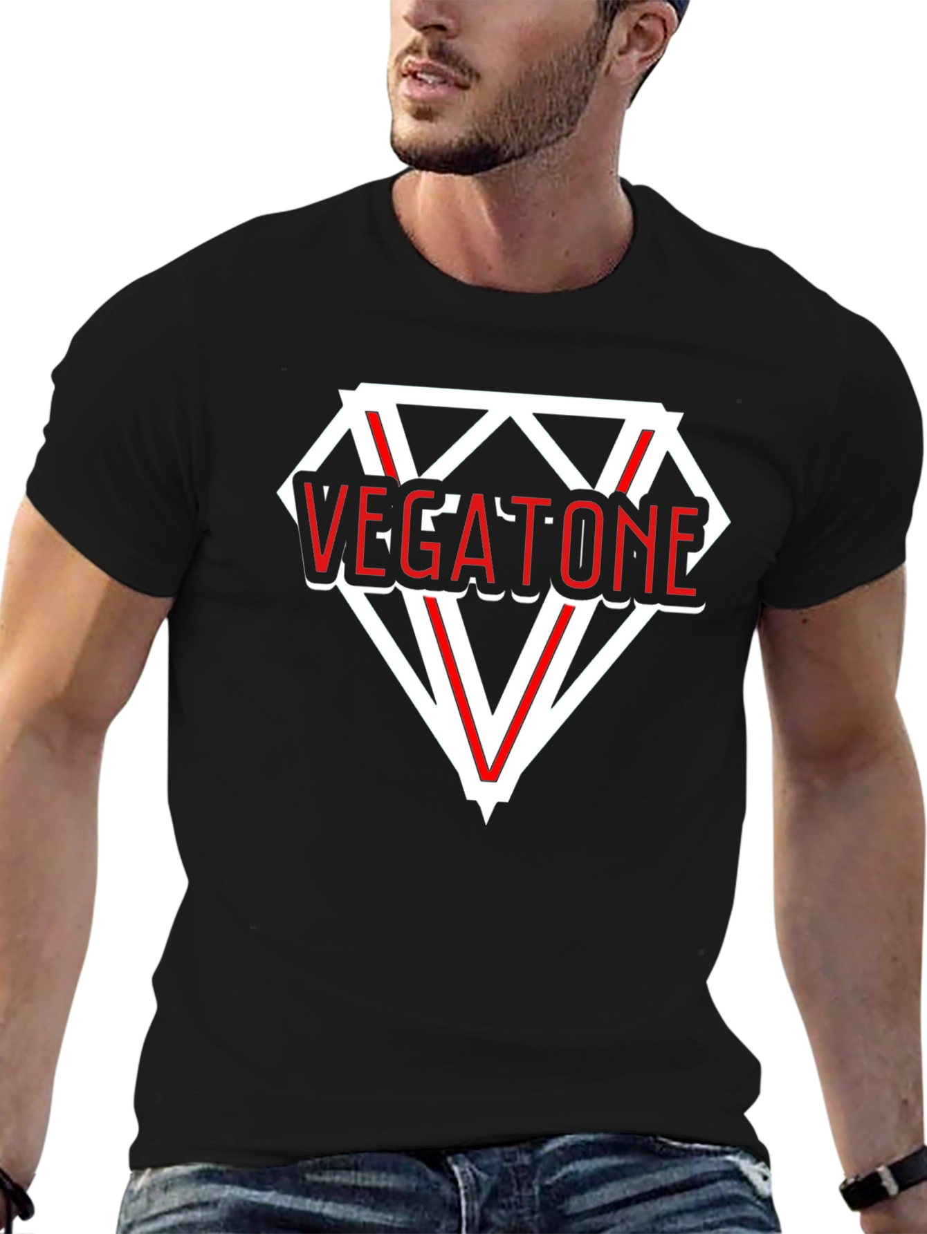 Vegatone Diamond Logo Black T-Shirt
