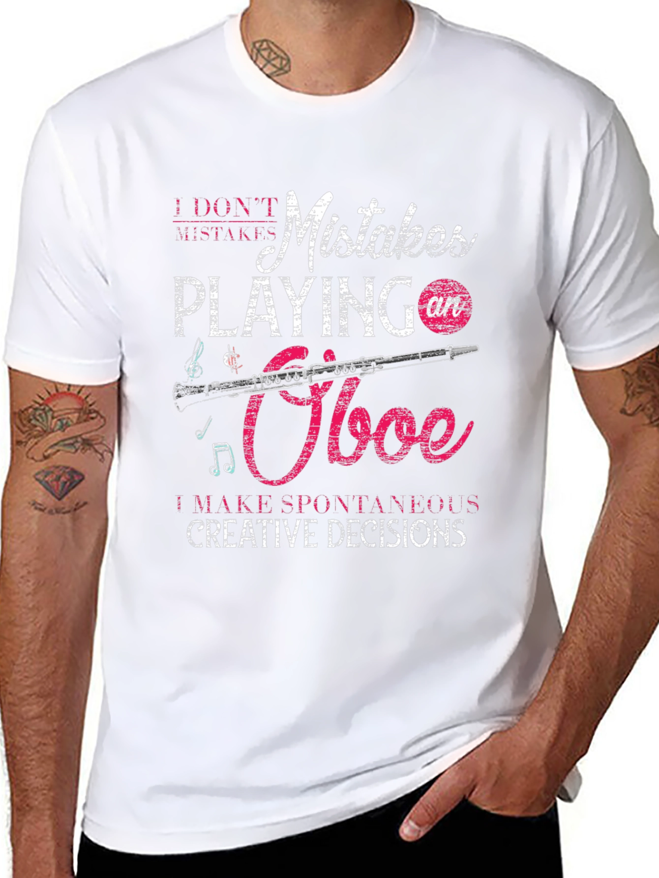 Oboe Player Humor T-Shirt: Spontaneous Creative Decisions
