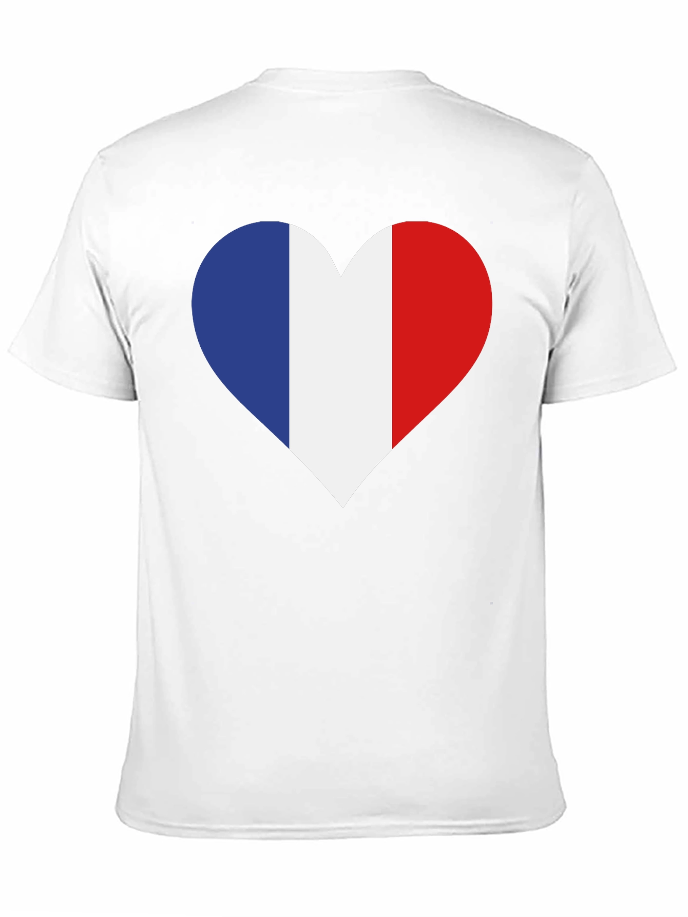 French Flag Heart T-Shirt - Black Cotton Tee