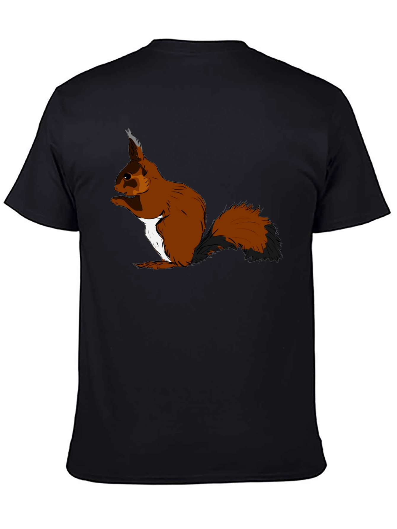 Squirrel Graphic T-Shirt - Black Cotton Tee