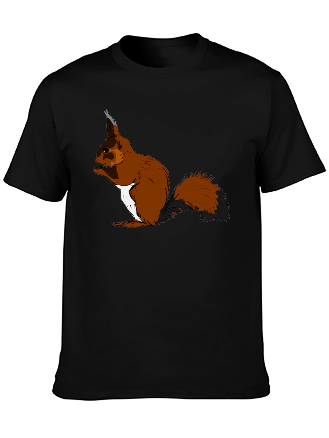 Squirrel Graphic T-Shirt - Black Cotton Tee