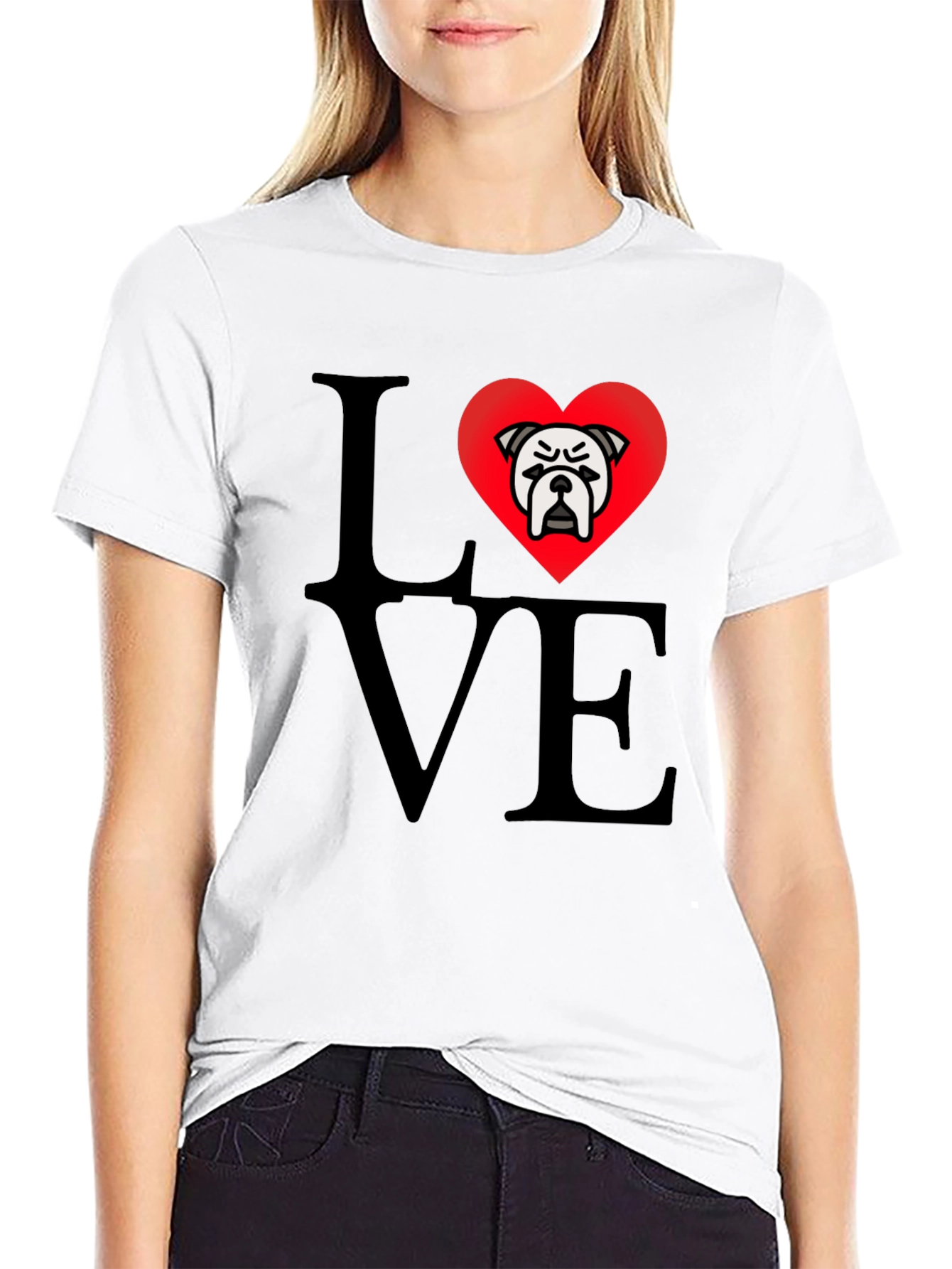 Bulldog Love T-Shirt - Black