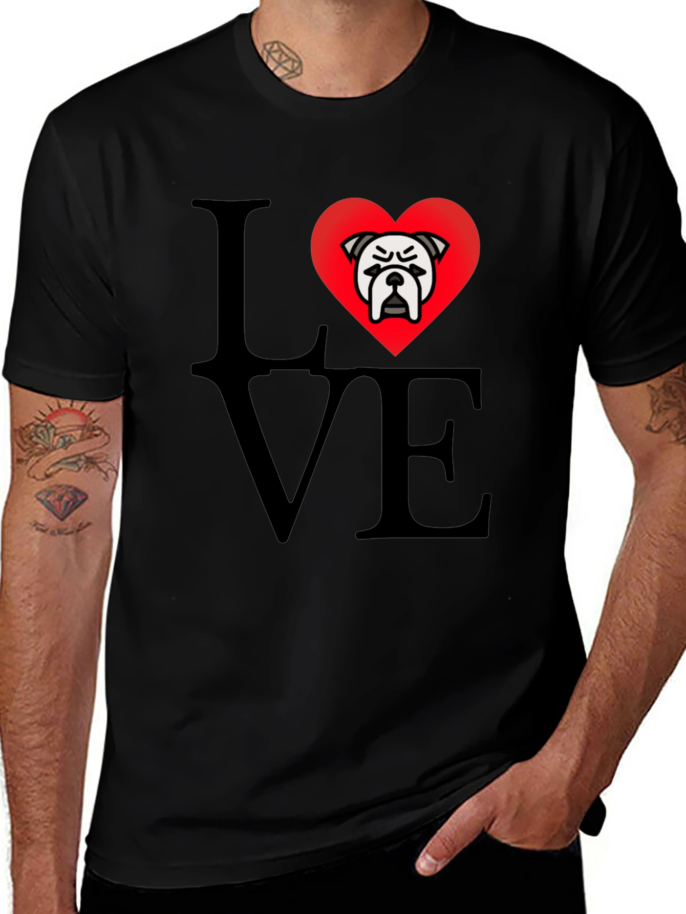 Bulldog Love T-Shirt - Black