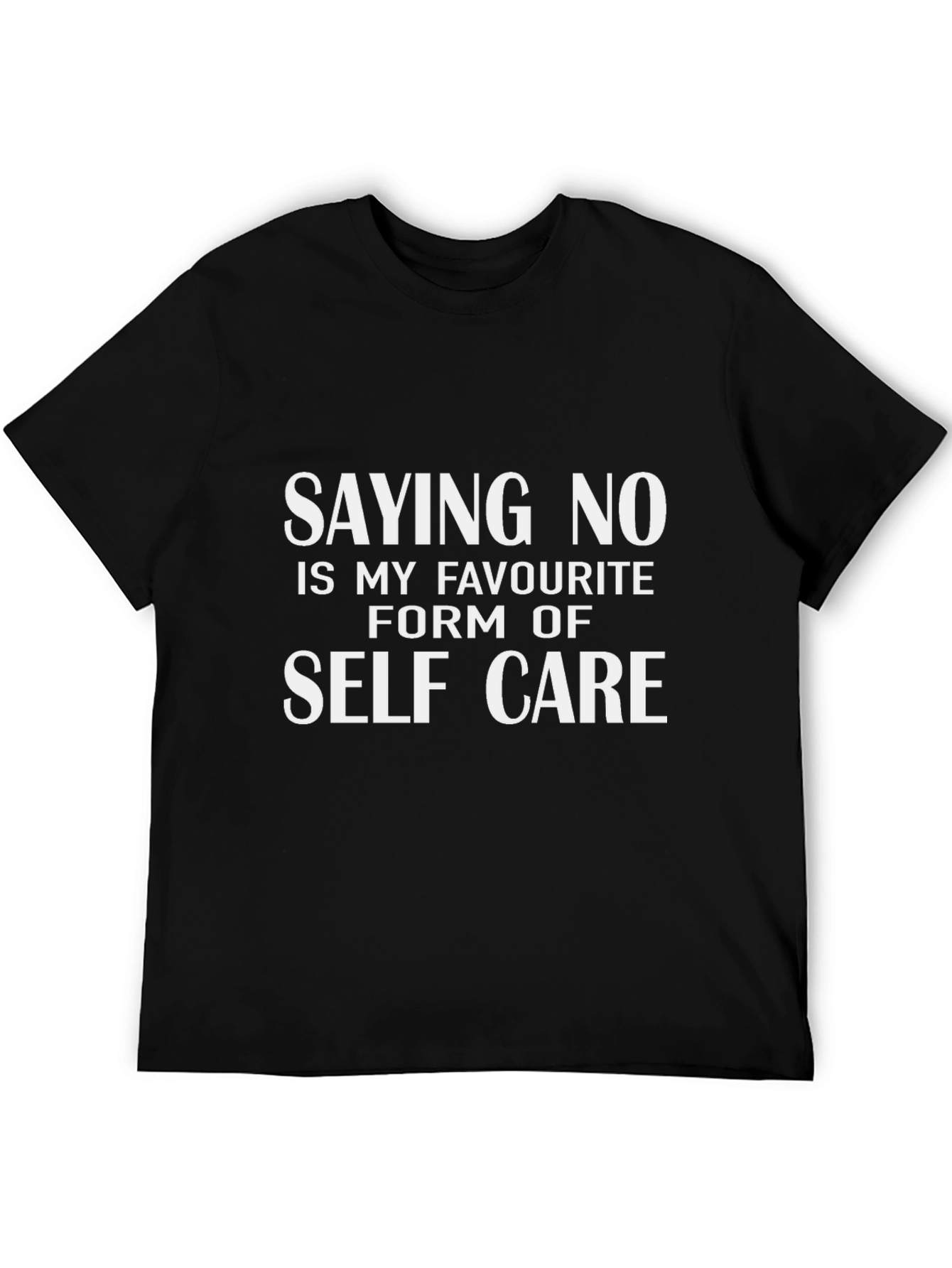 Saying No Self Care T-Shirt Mens Black Tee