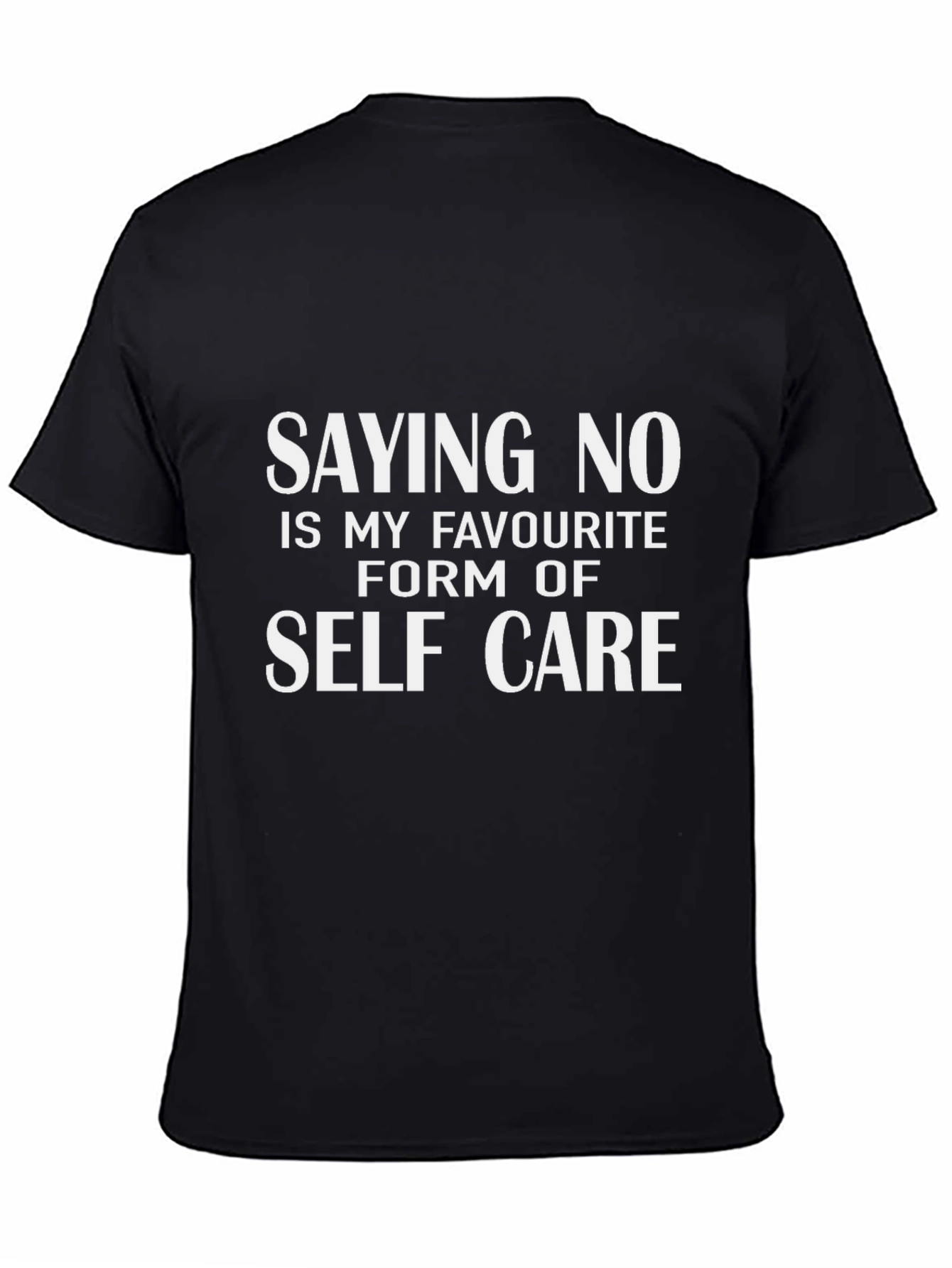 Saying No Self Care T-Shirt Mens Black Tee