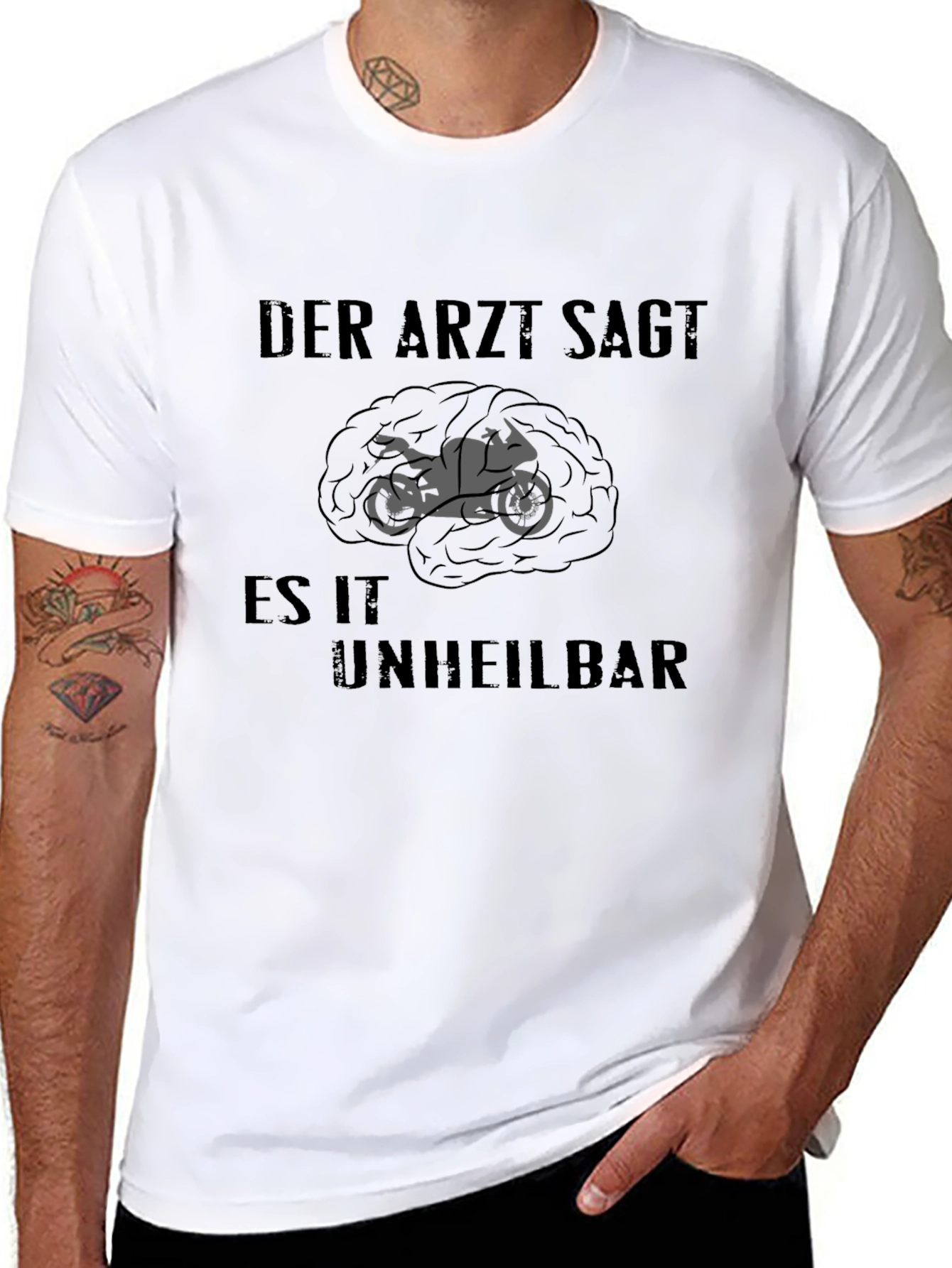 Der Arzt Sagt T-Shirt - Motorcycle Brain Graphic