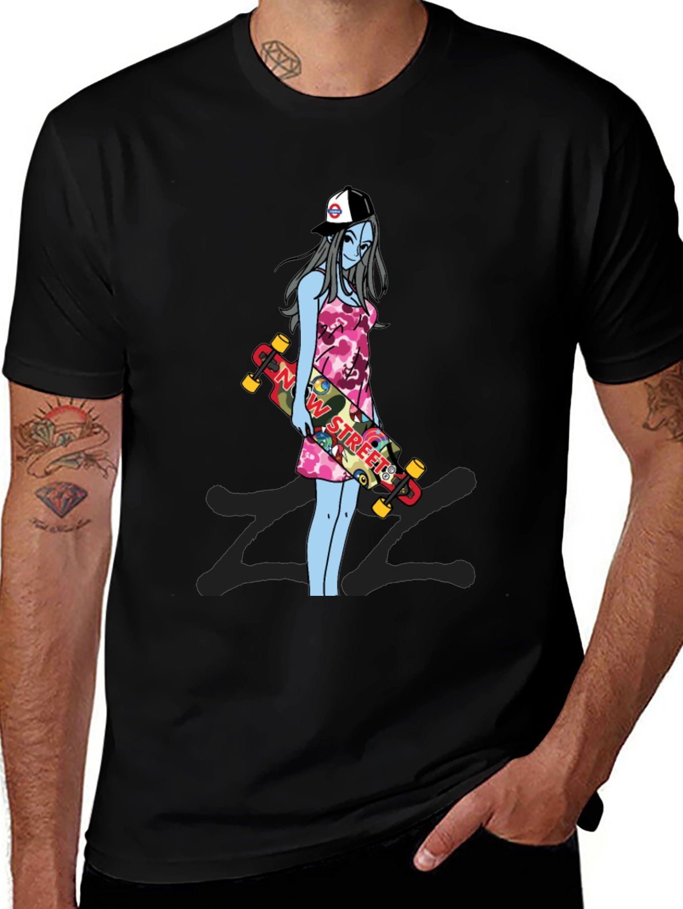 Skater Girl Graphic T-Shirt - Street Style Tee