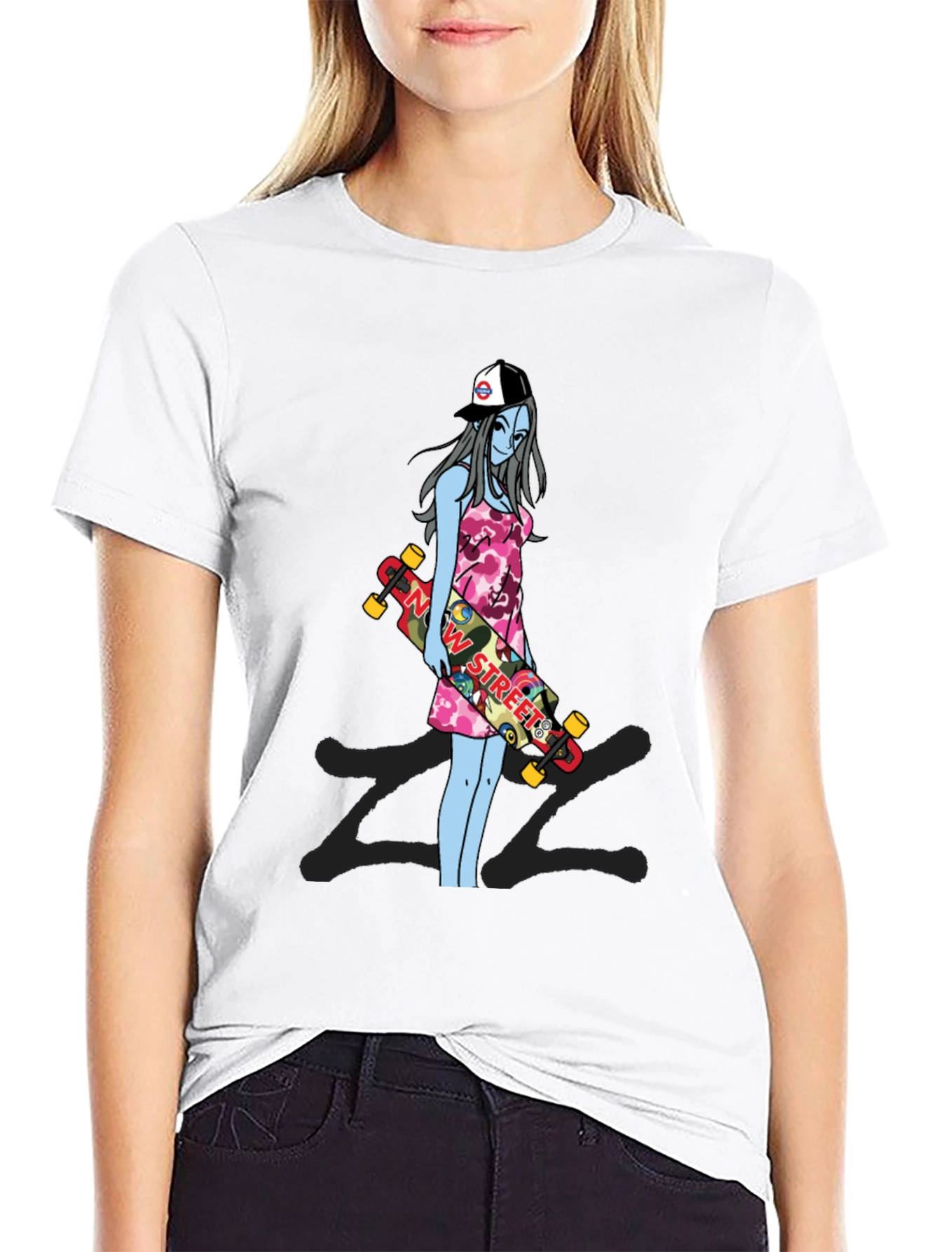 Skater Girl Graphic T-Shirt - Street Style Tee