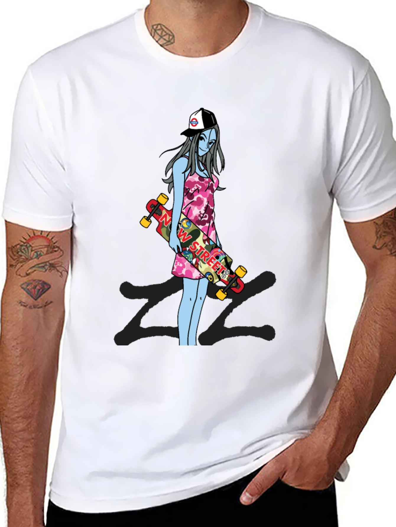 Skater Girl Graphic T-Shirt - Street Style Tee