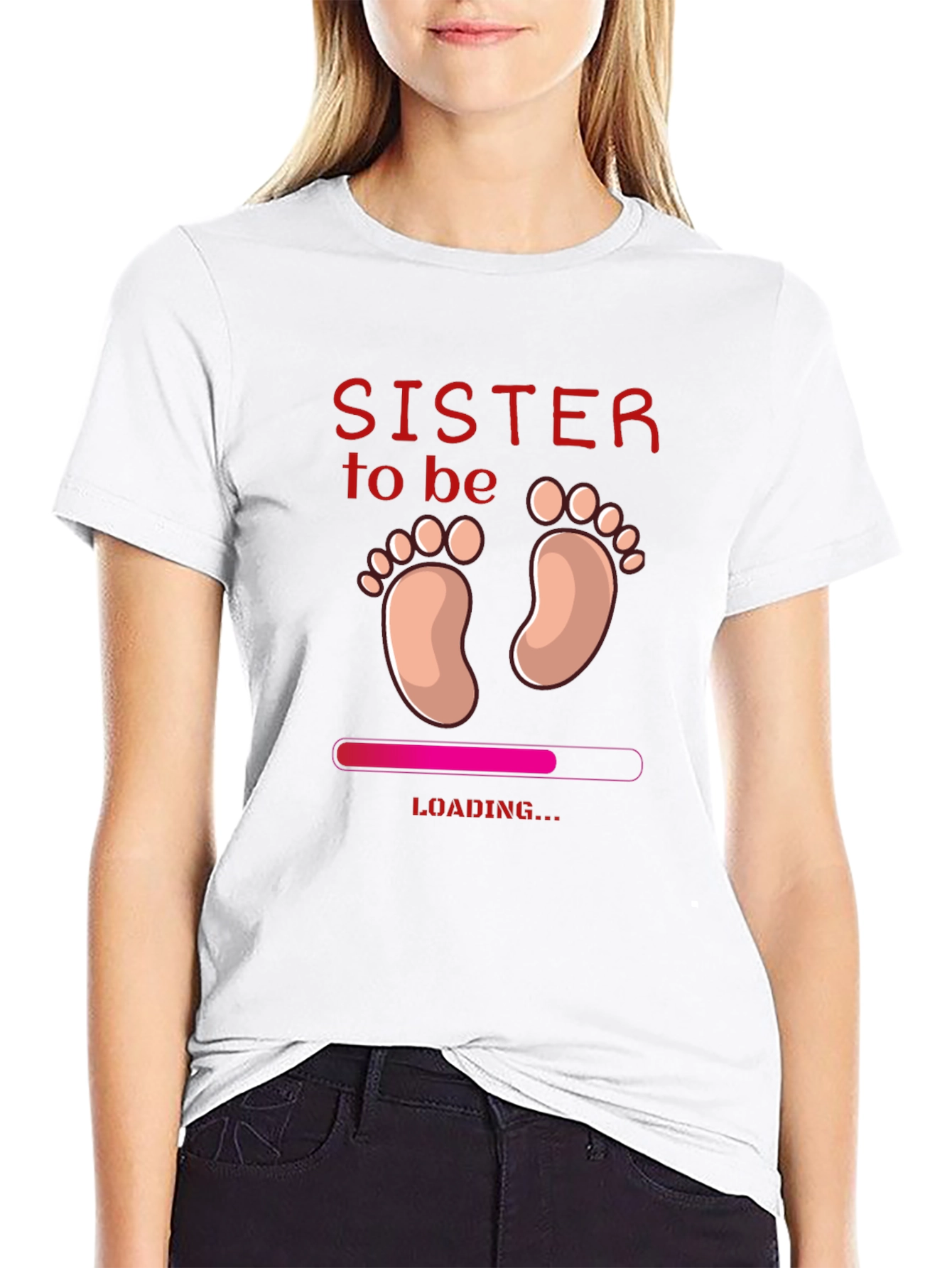 Sister To Be Loading Baby Feet Tee