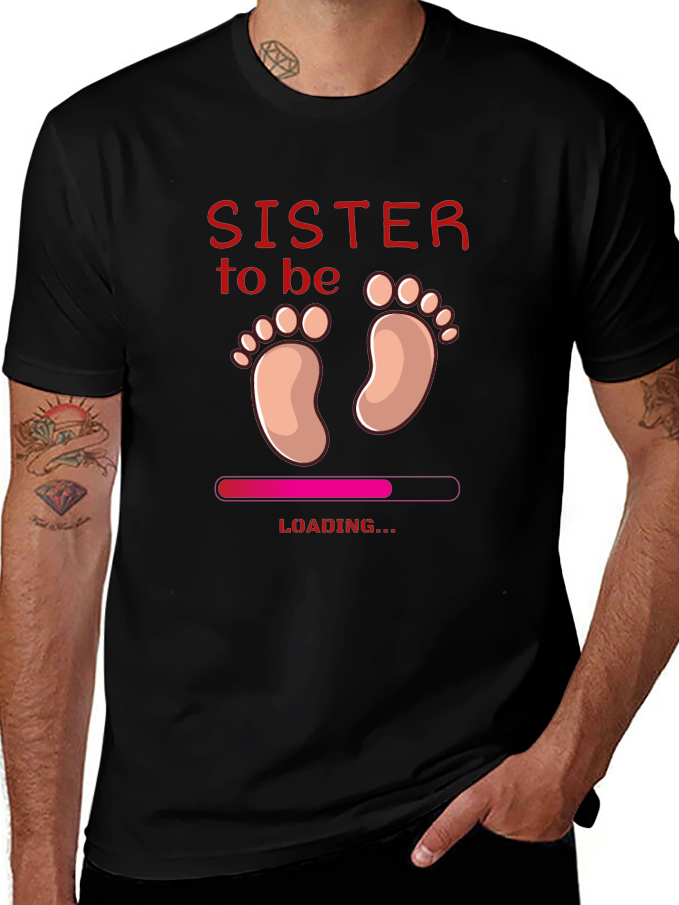 Sister To Be Loading Baby Feet Tee