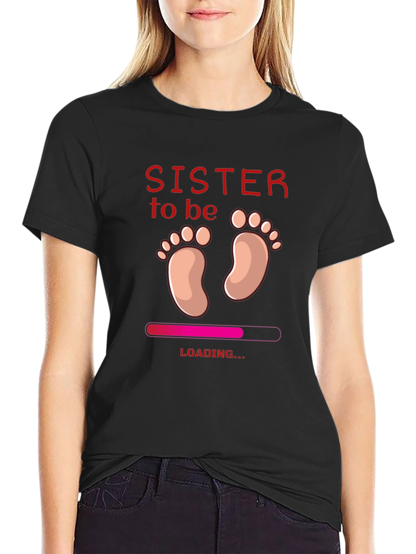 Sister To Be Loading Baby Feet Tee