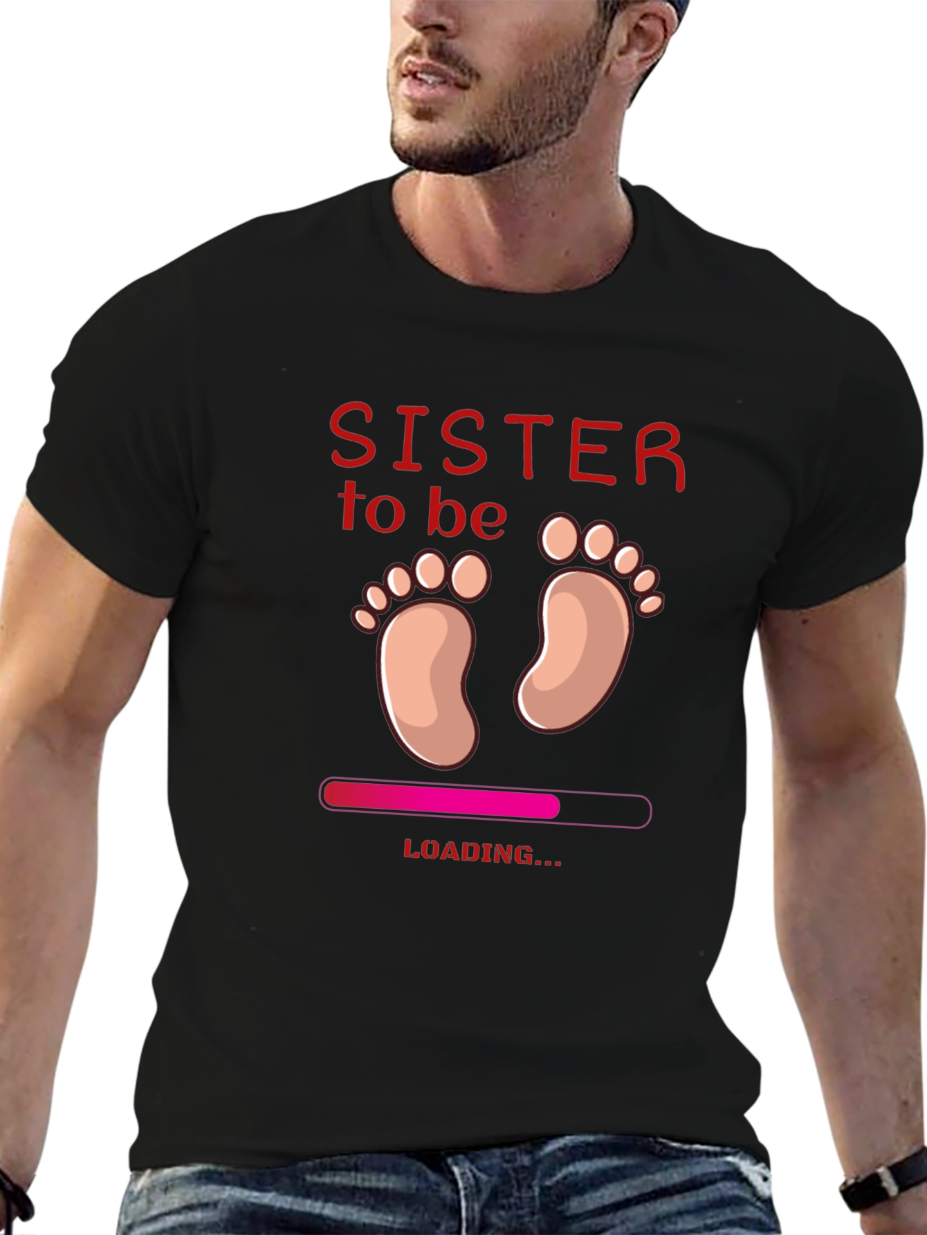 Sister To Be Loading Baby Feet Tee