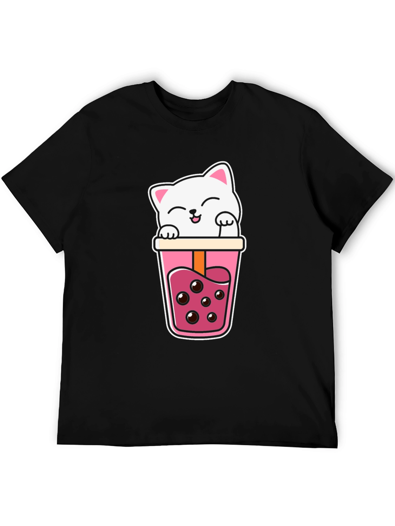 Kawaii Cat Boba Tea Graphic Tee