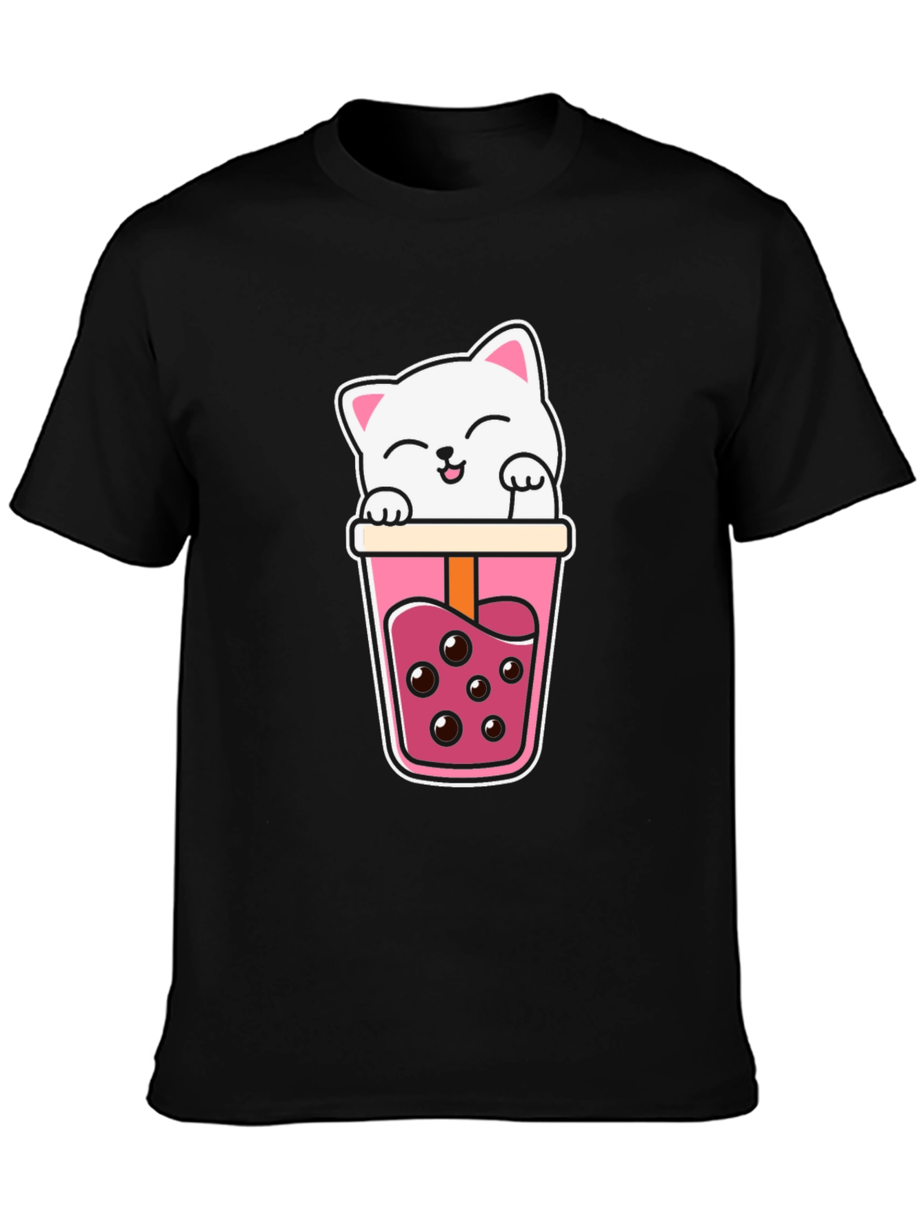 Kawaii Cat Boba Tea Graphic Tee
