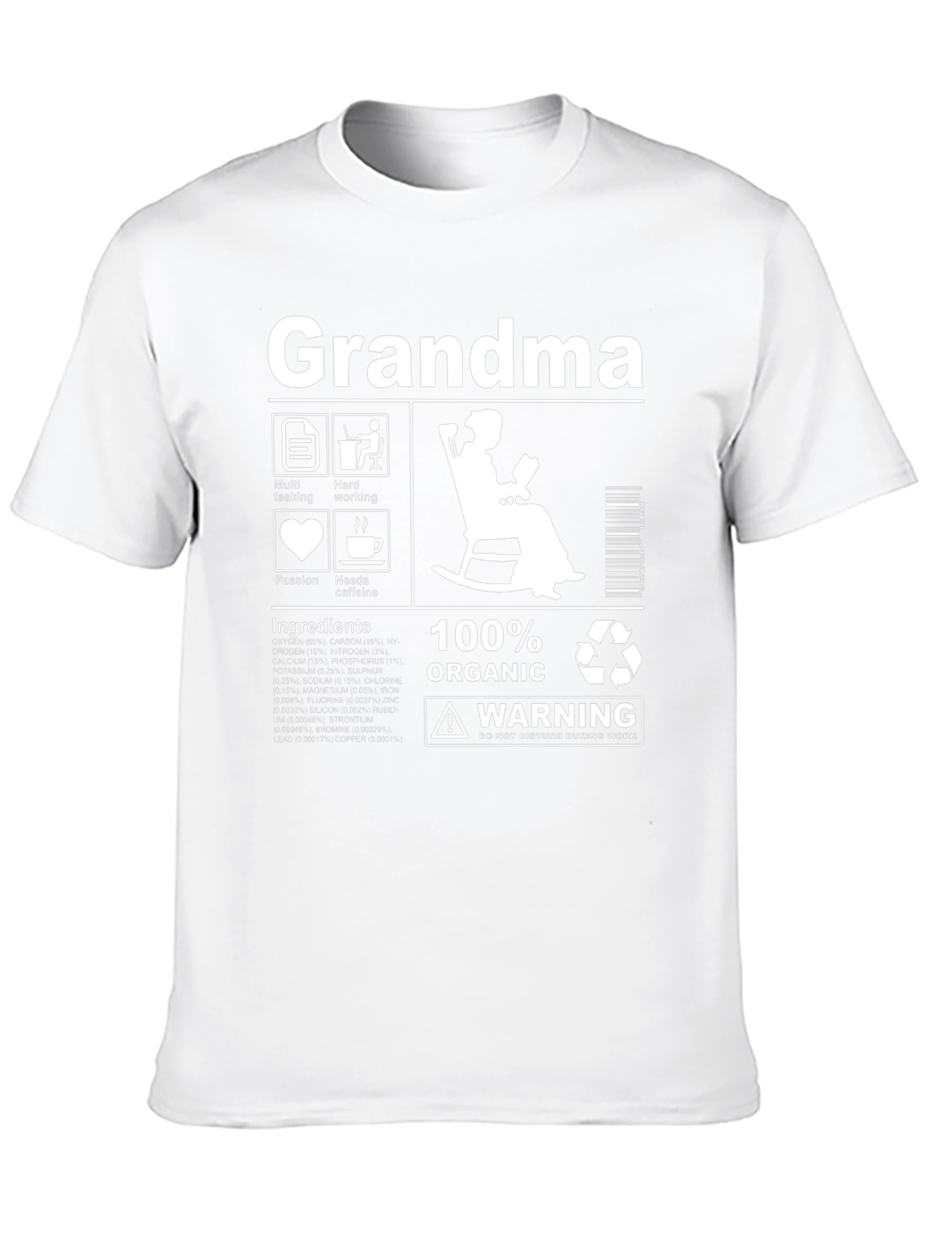Grandma 100% Organic T-Shirt - Funny Grandma Gift