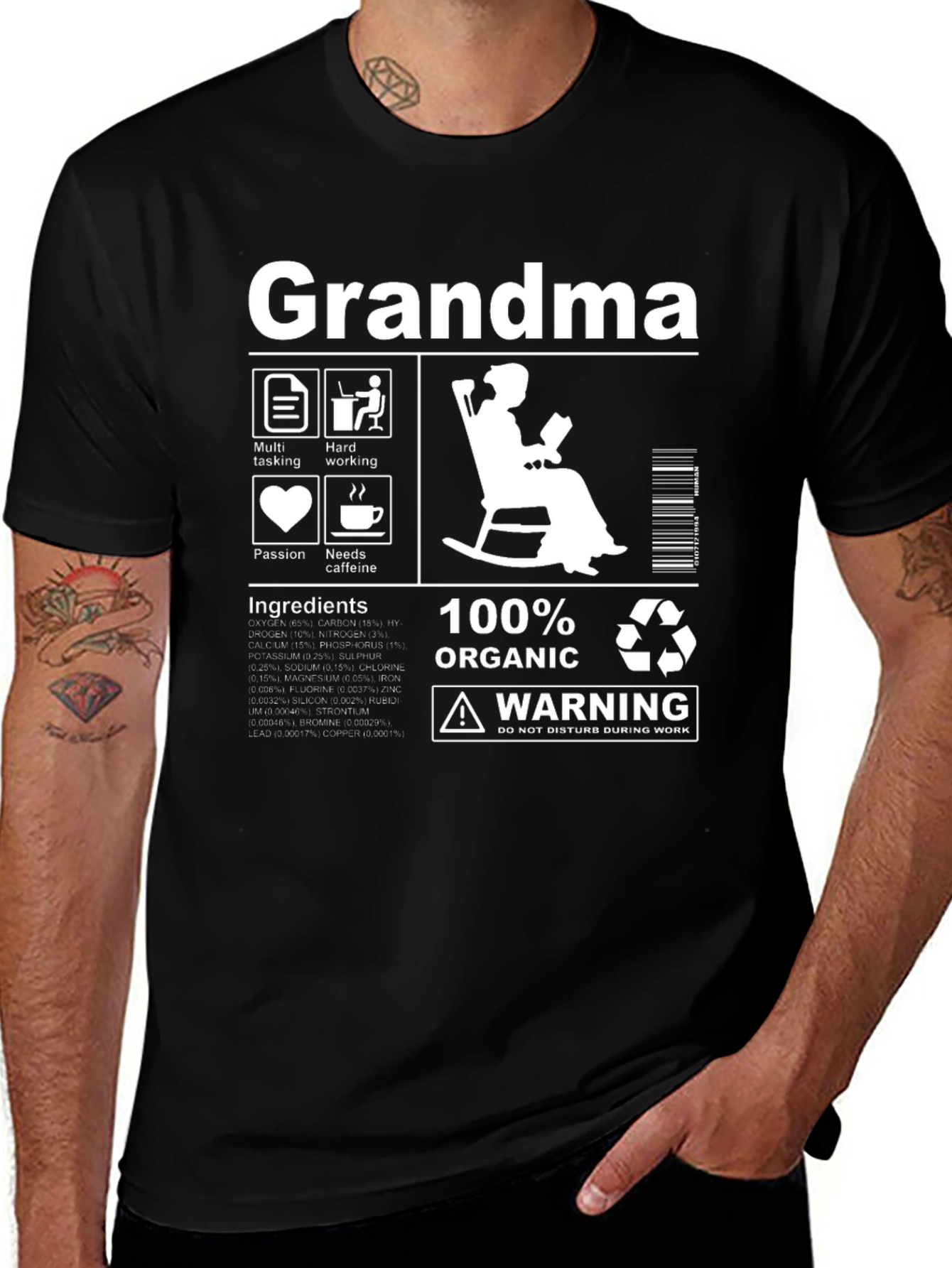 Grandma 100% Organic T-Shirt - Funny Grandma Gift
