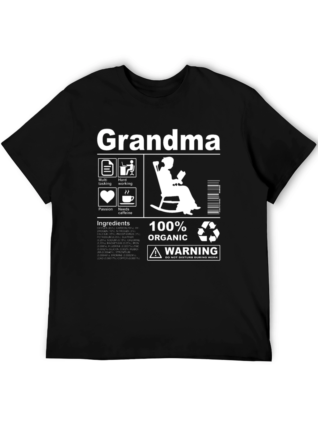 Grandma 100% Organic T-Shirt - Funny Grandma Gift