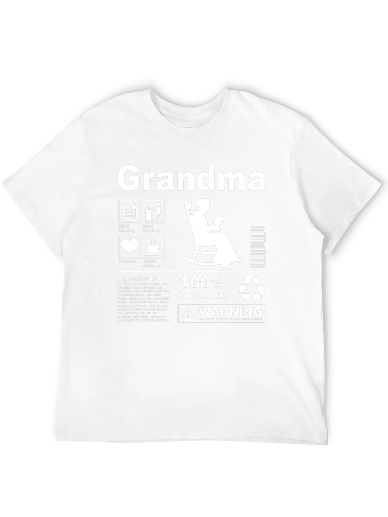 Grandma 100% Organic T-Shirt - Funny Grandma Gift