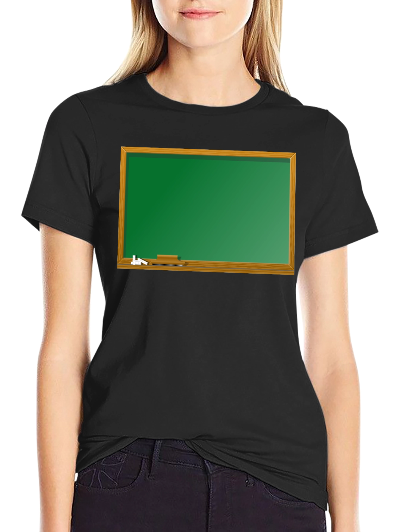 Black T-Shirt with Chalkboard Graphic