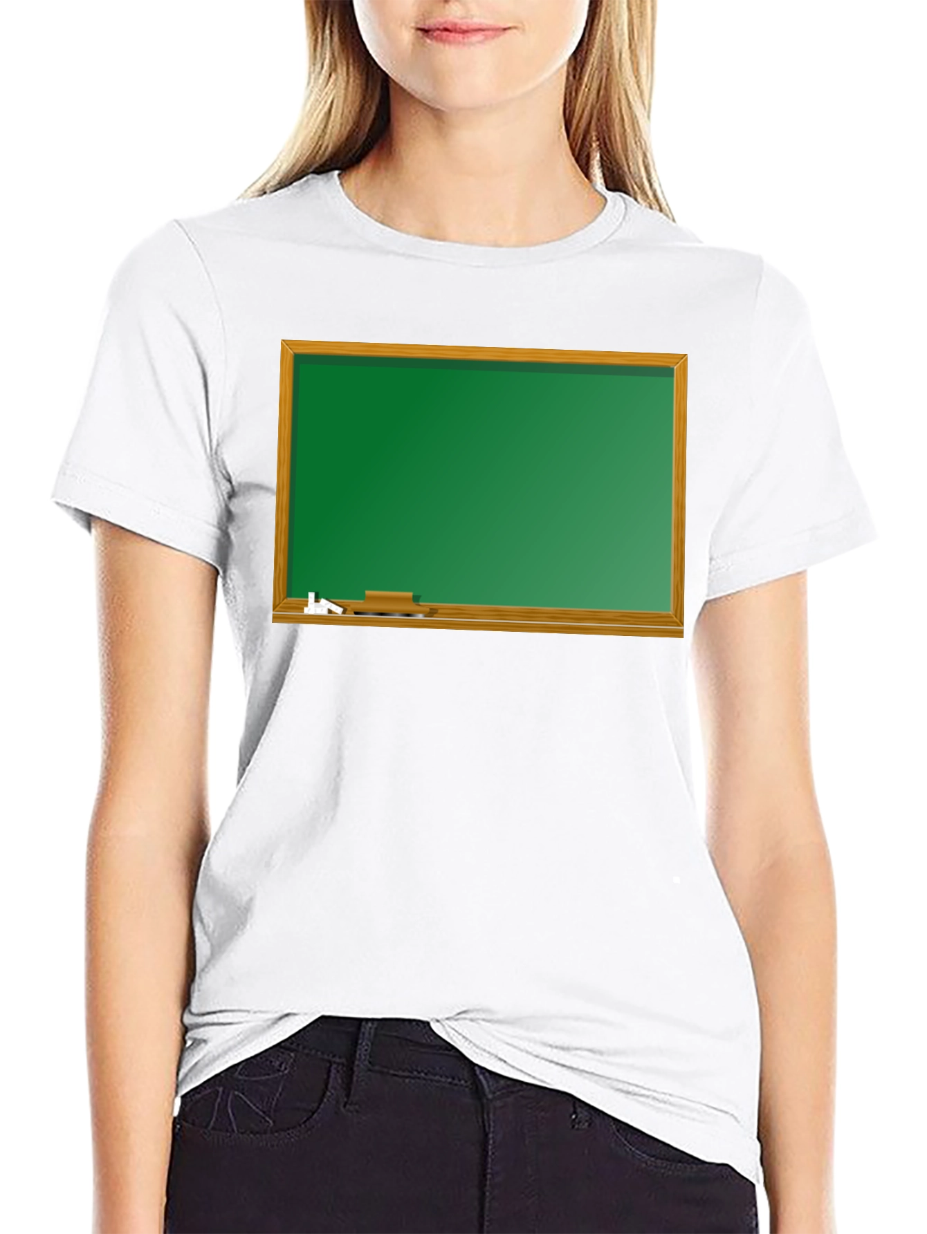 Black T-Shirt with Chalkboard Graphic