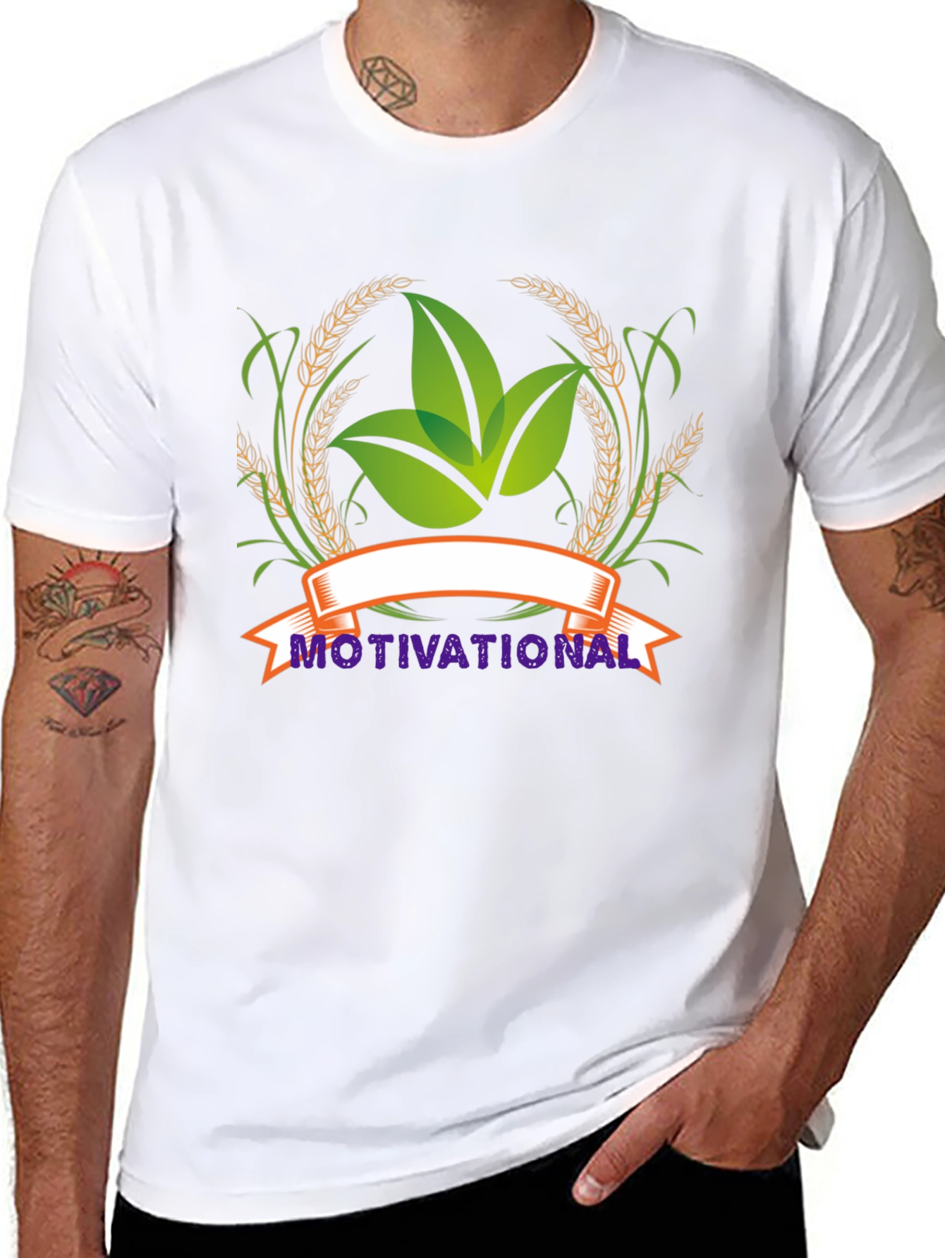 Motivational Leaf Graphic Black T-Shirt