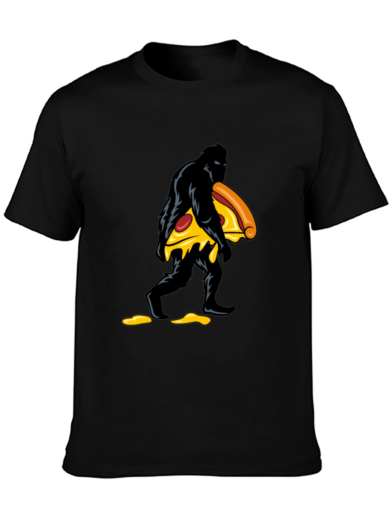 Pizza Bigfoot Black Graphic Tee
