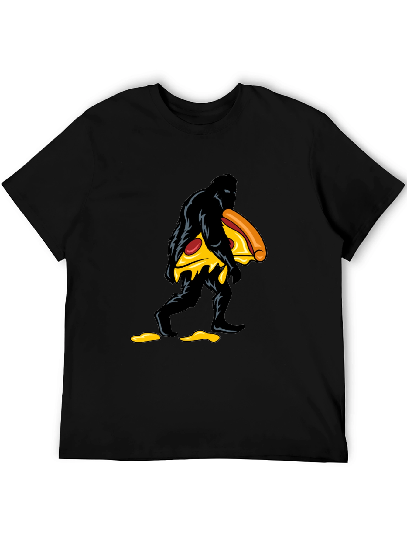 Pizza Bigfoot Black Graphic Tee
