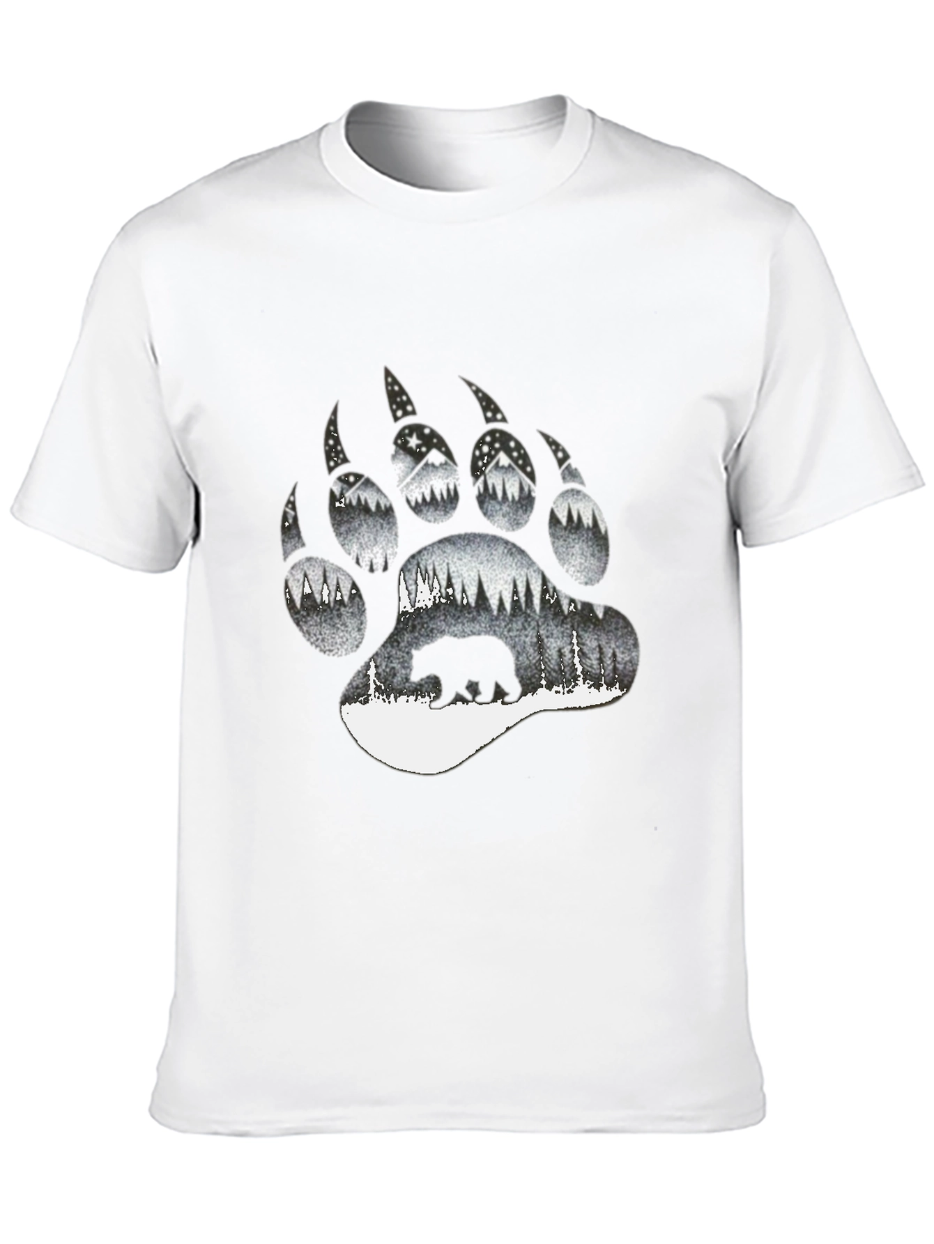 Bear Paw Print Graphic Tee - Nature Inspired Design