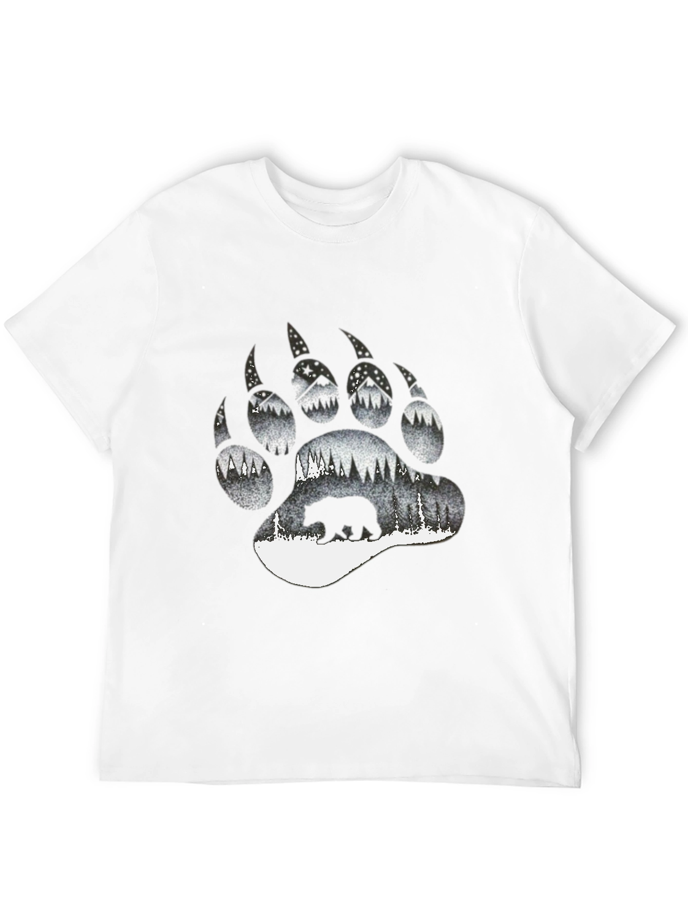 Bear Paw Print Graphic Tee - Nature Inspired Design