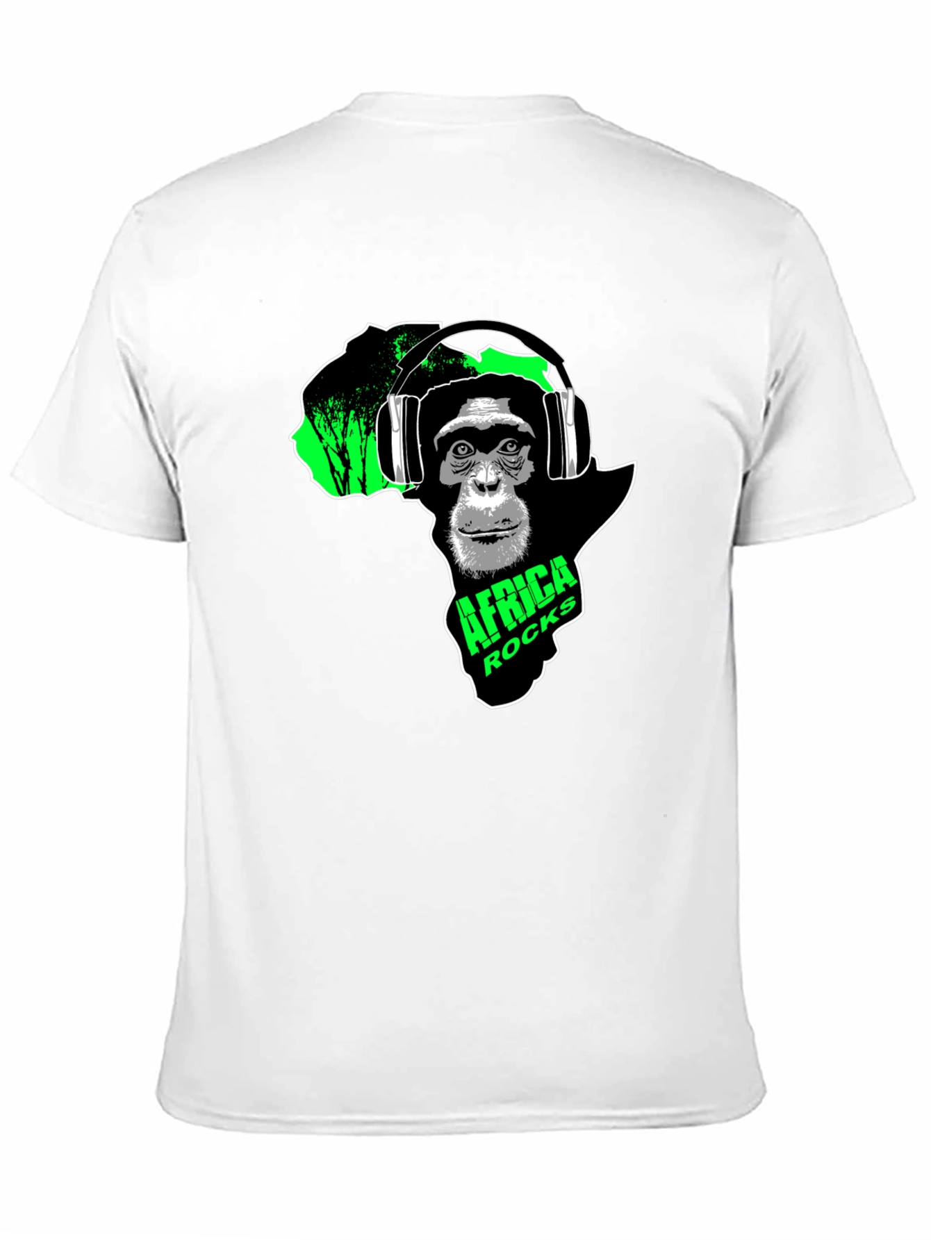 Africa Rocks Chimpanzee Headphone Graphic Tee