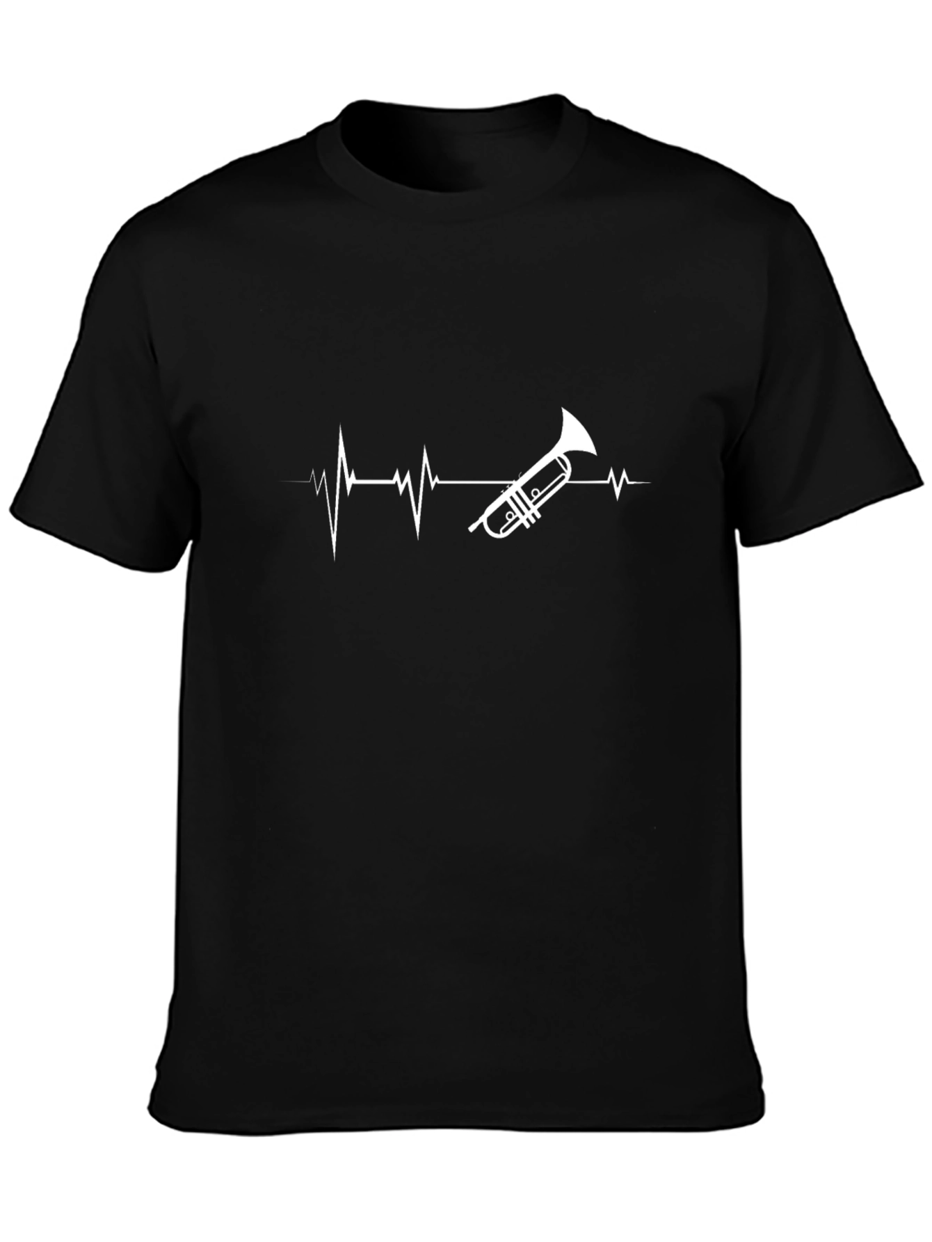 Trumpet Heartbeat Black Graphic Tee