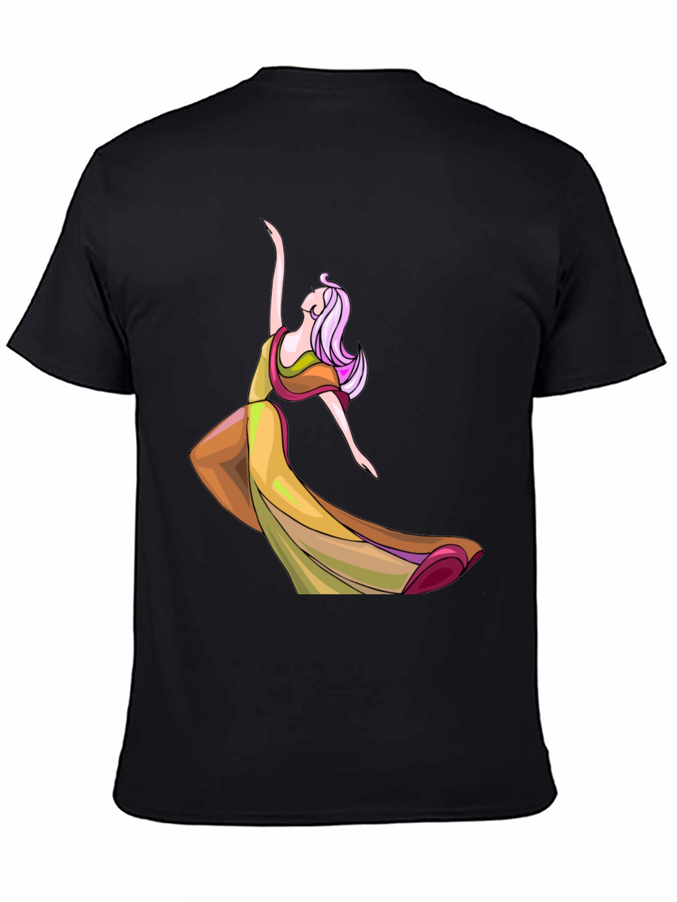 Dancing Lady Graphic Tee - Stylish Black T-Shirt