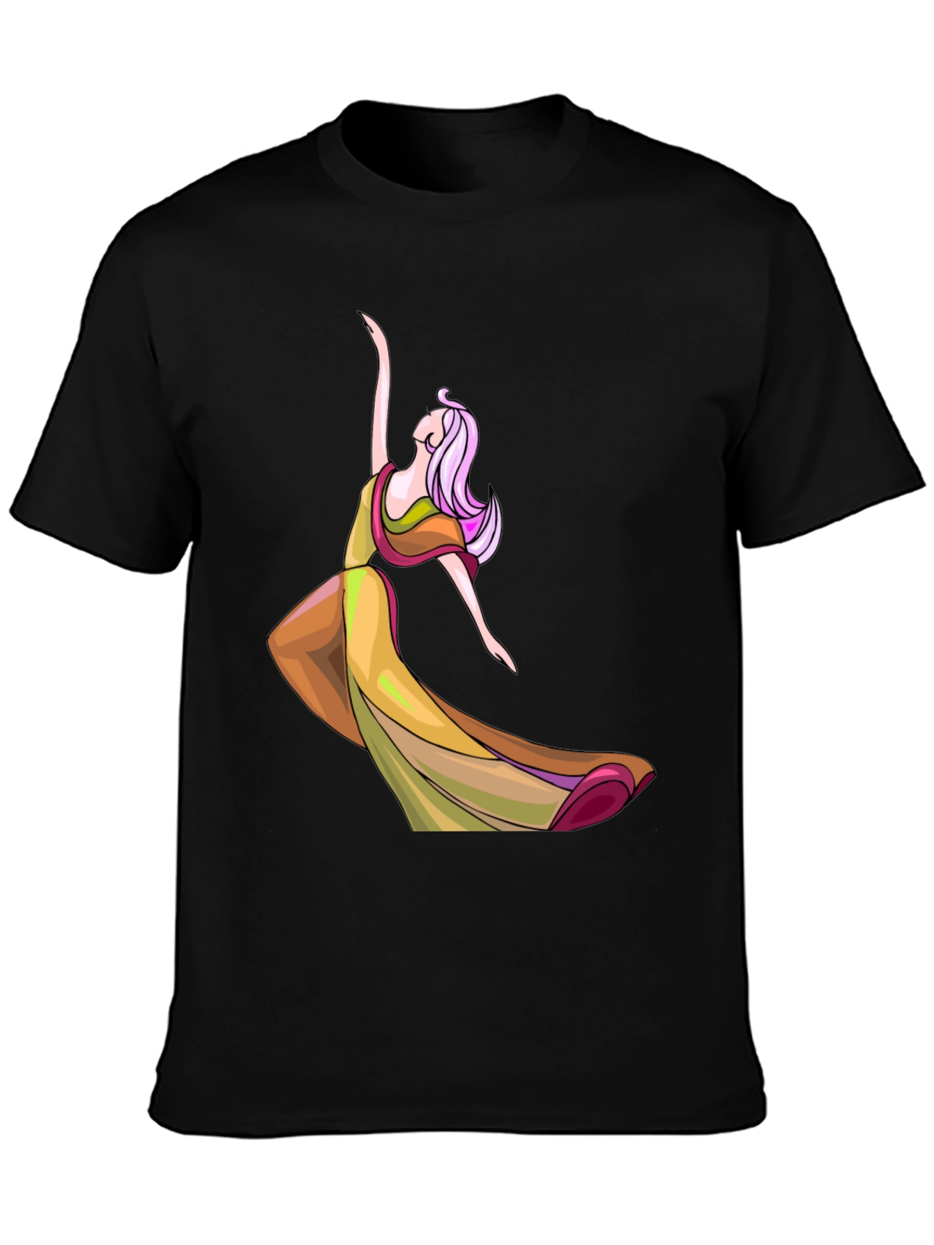 Dancing Lady Graphic Tee - Stylish Black T-Shirt