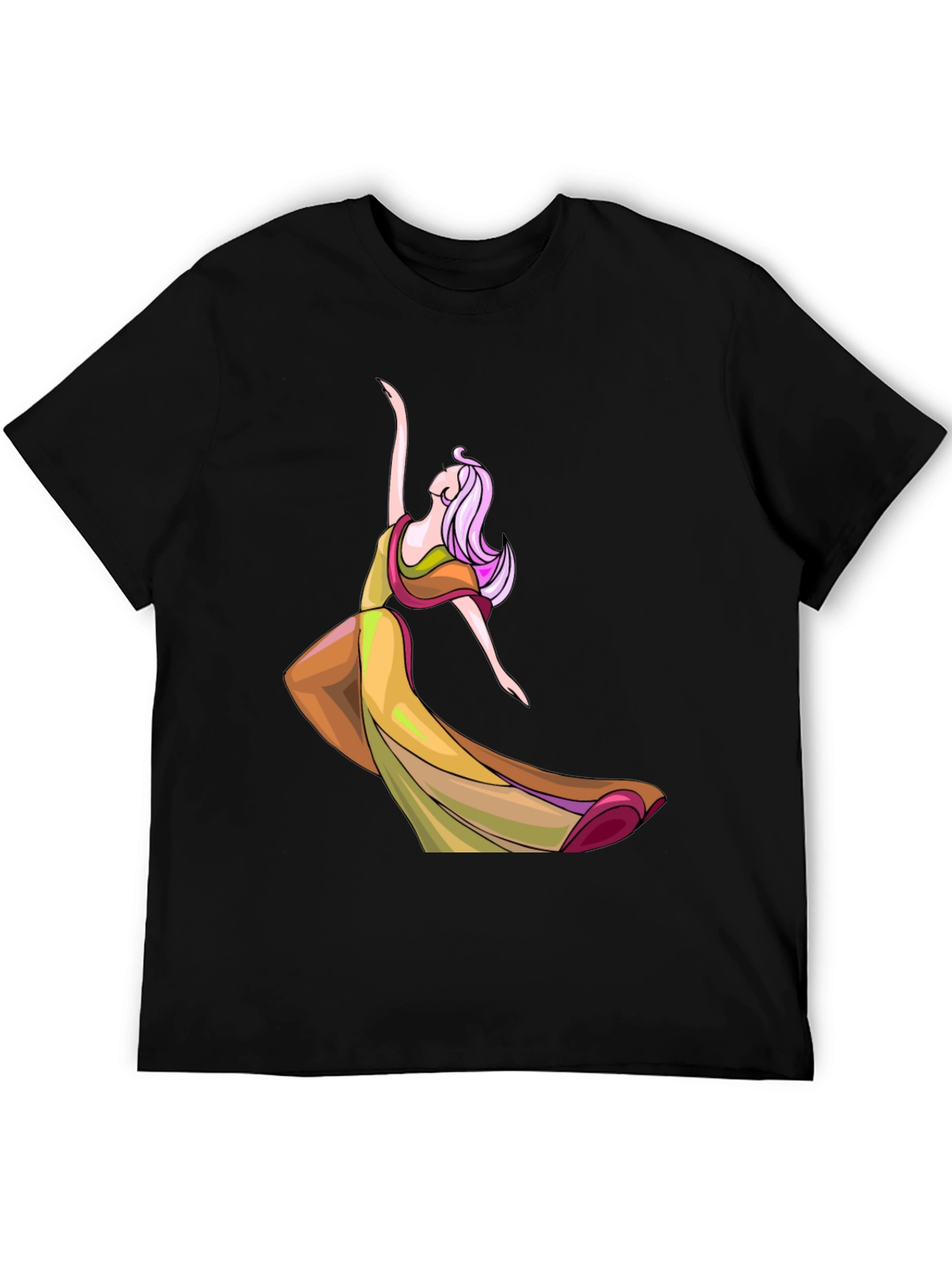 Dancing Lady Graphic Tee - Stylish Black T-Shirt