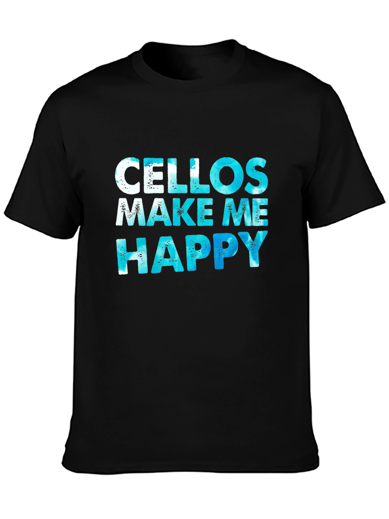 Cellos Make Me Happy Black Graphic T-Shirt