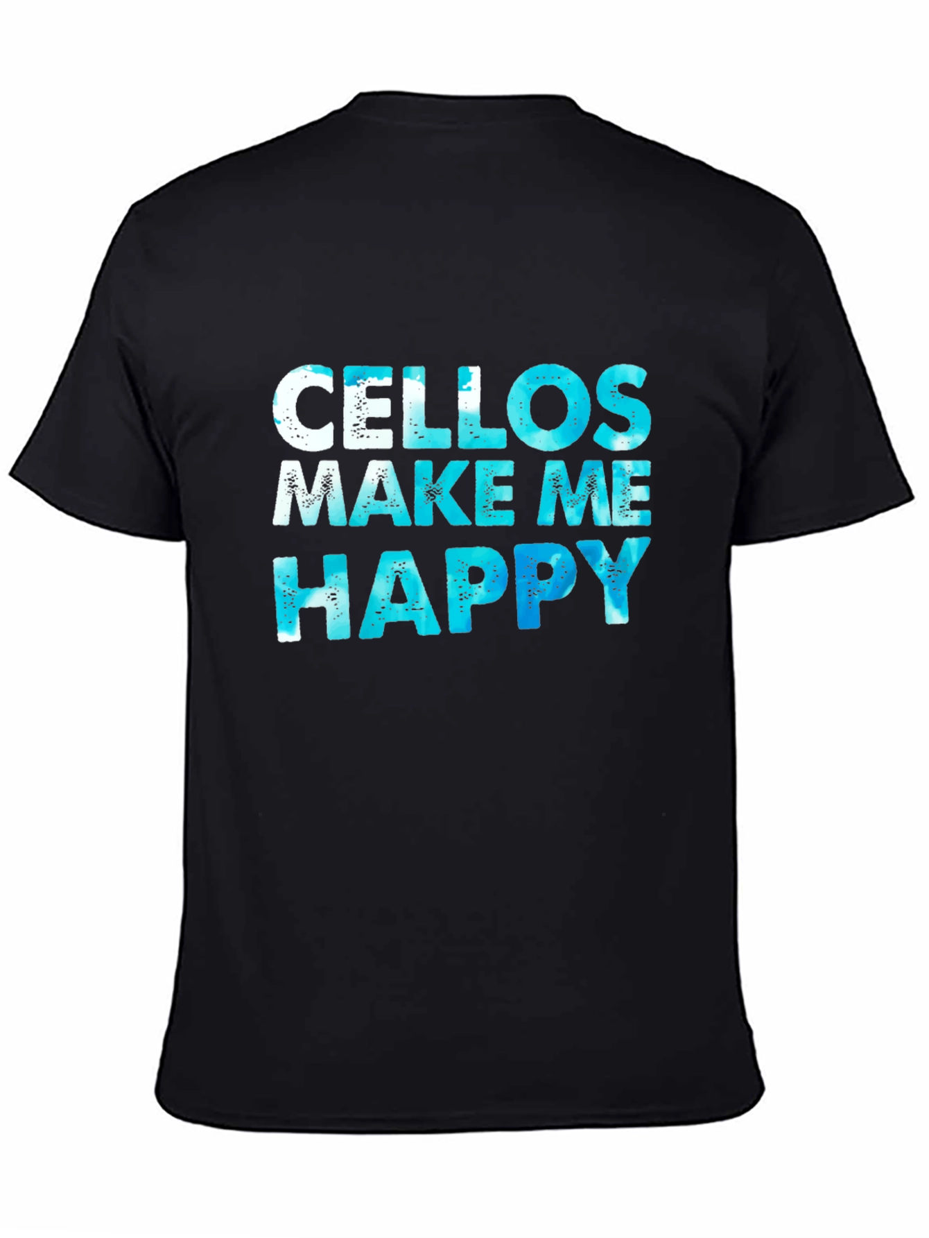 Cellos Make Me Happy Black Graphic T-Shirt