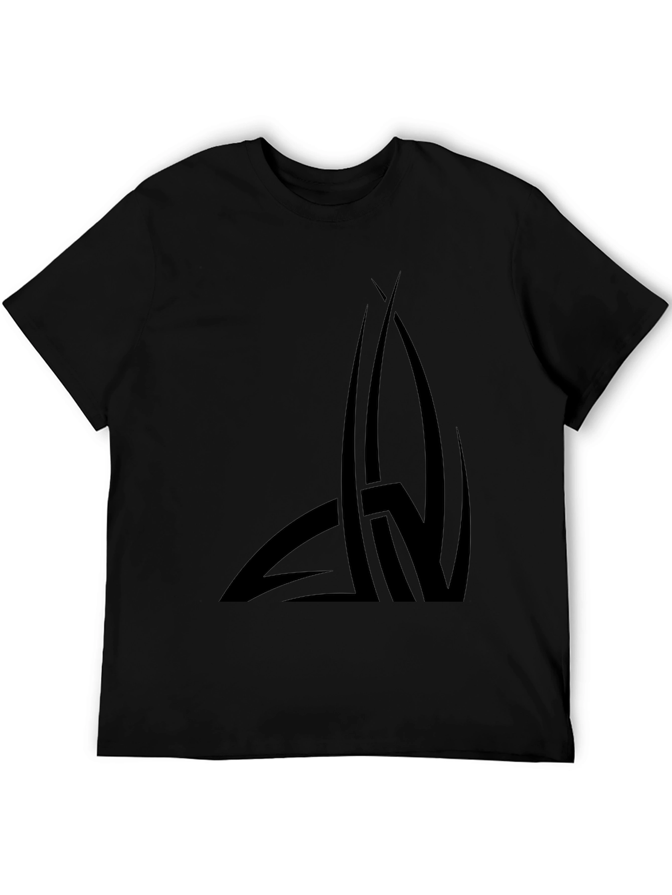 Black Graphic Tee - Abstract Design