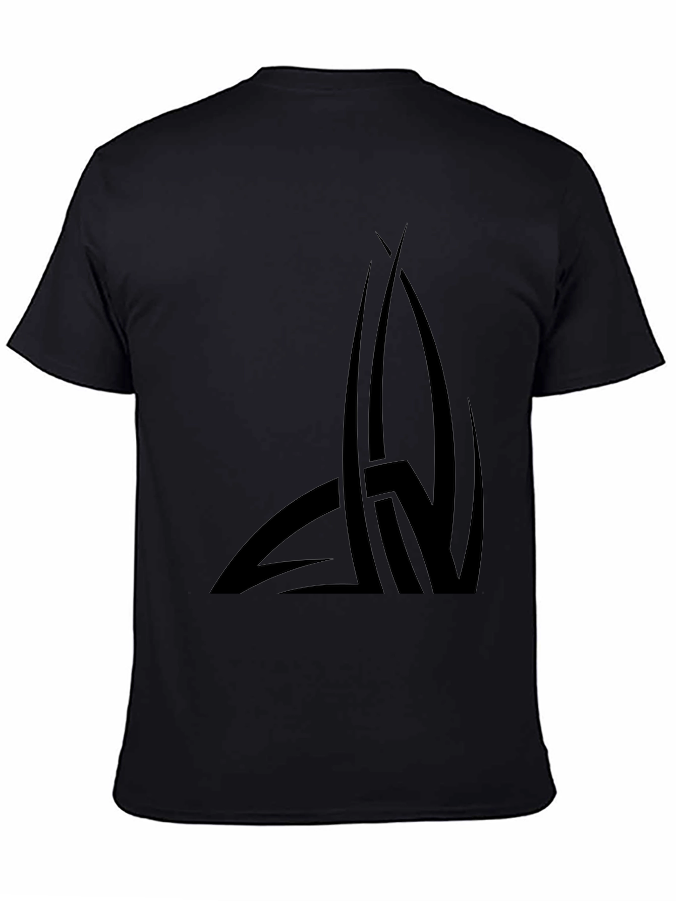 Black Graphic Tee - Abstract Design