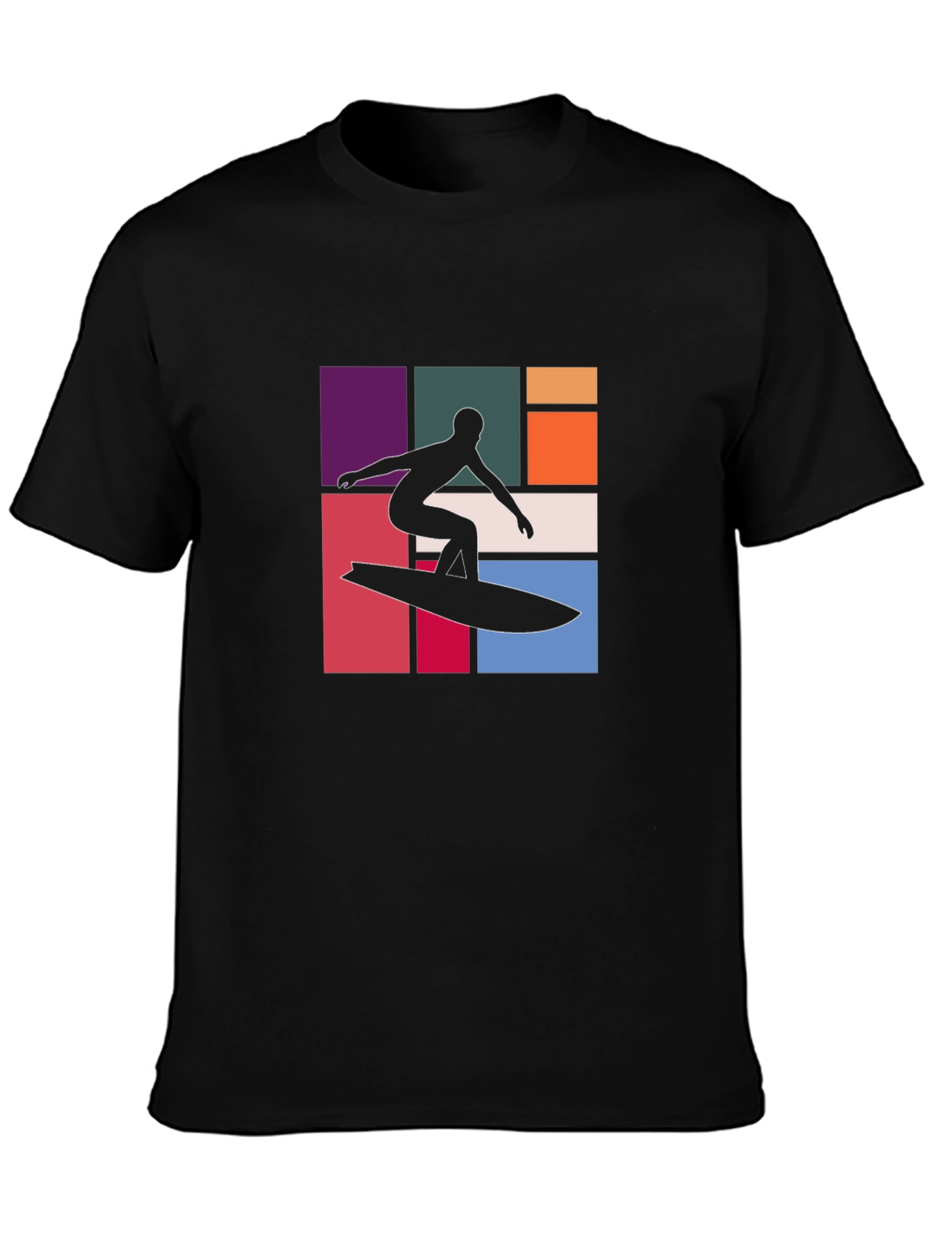 Retro Surfer Graphic Tee - Black