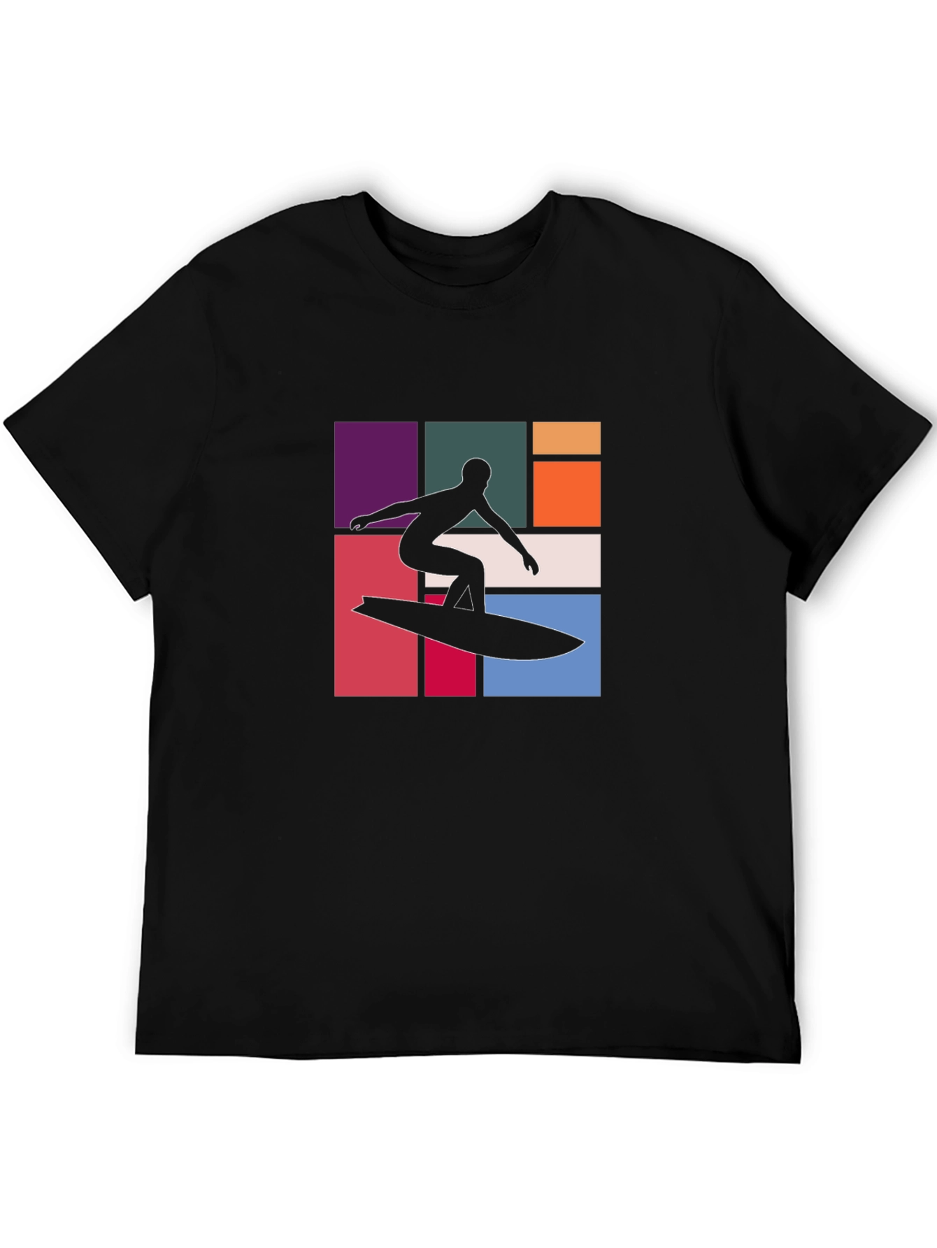 Retro Surfer Graphic Tee - Black