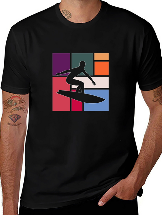 Retro Surfer Graphic Tee - Black