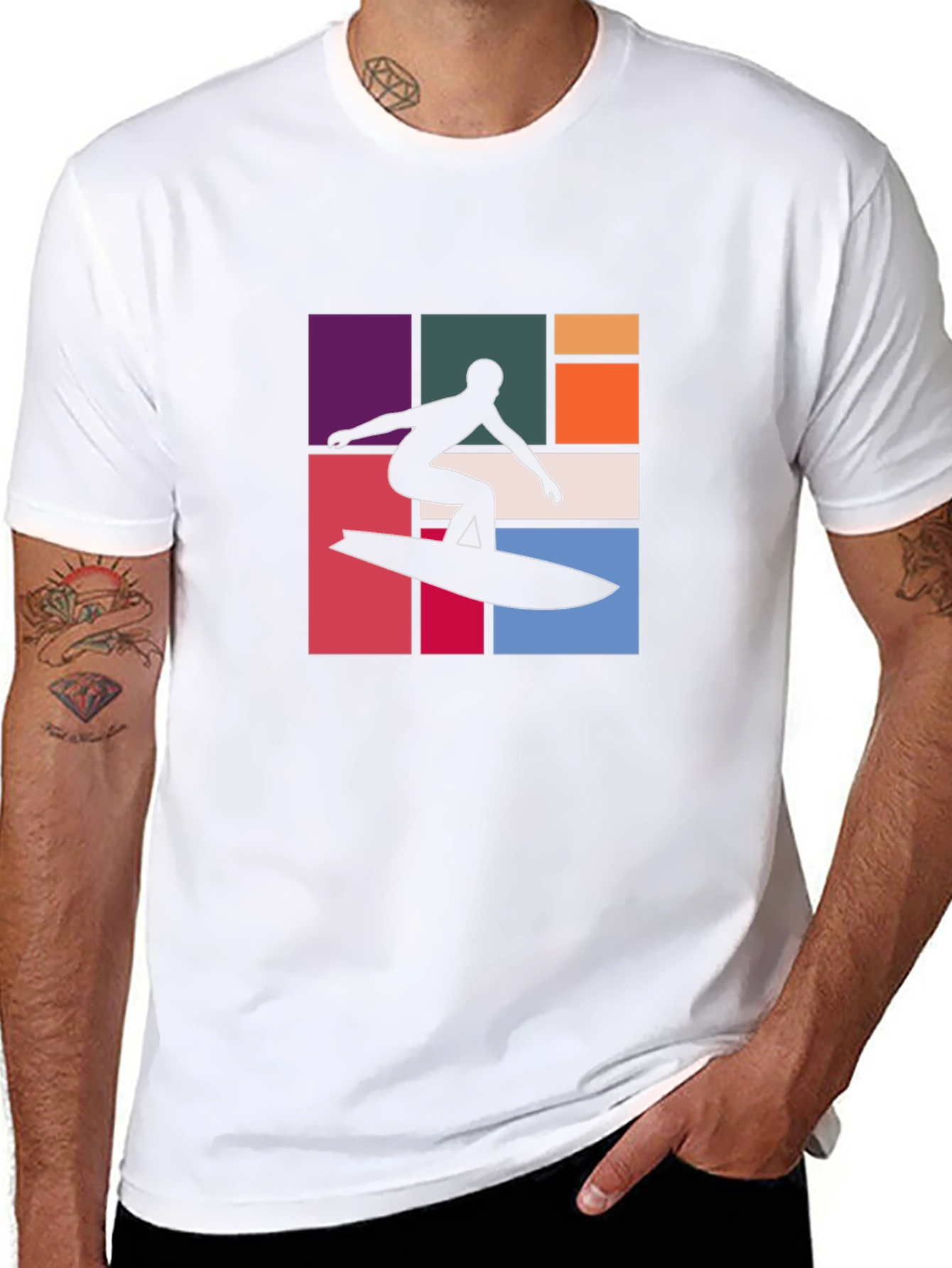 Retro Surfer Graphic Tee - Black