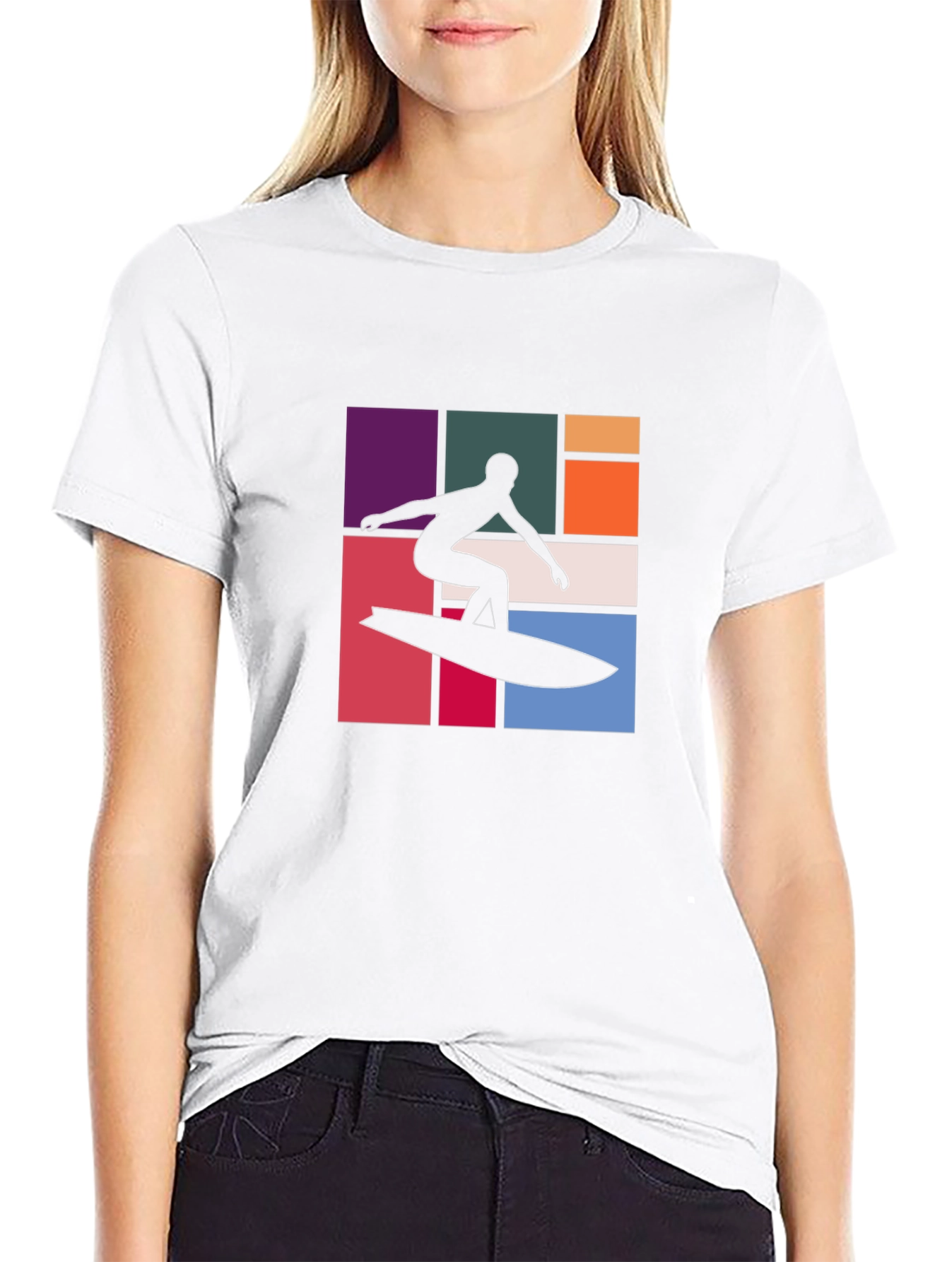 Retro Surfer Graphic Tee - Black