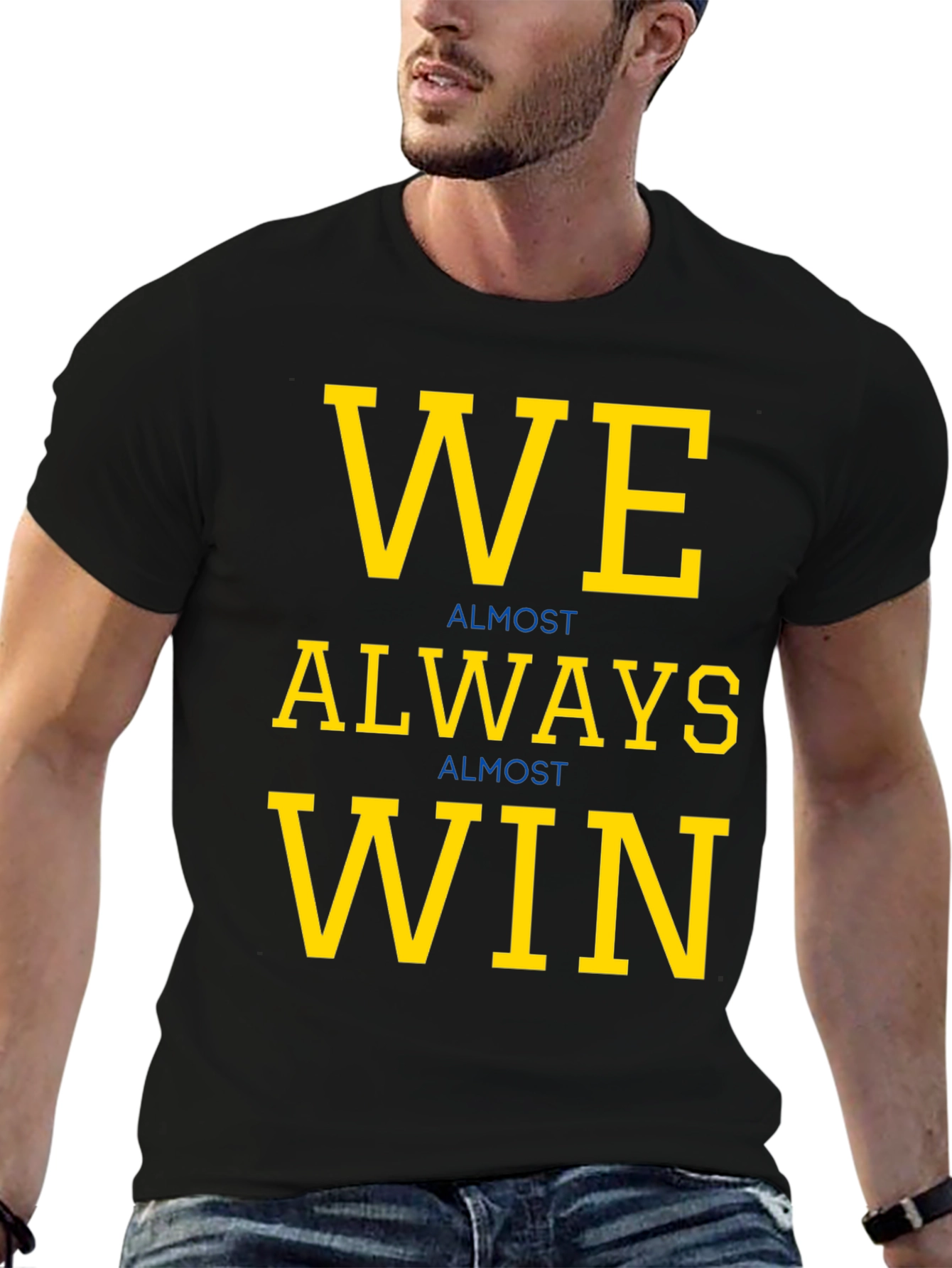 We Almost Always Win Graphic Tee - Black