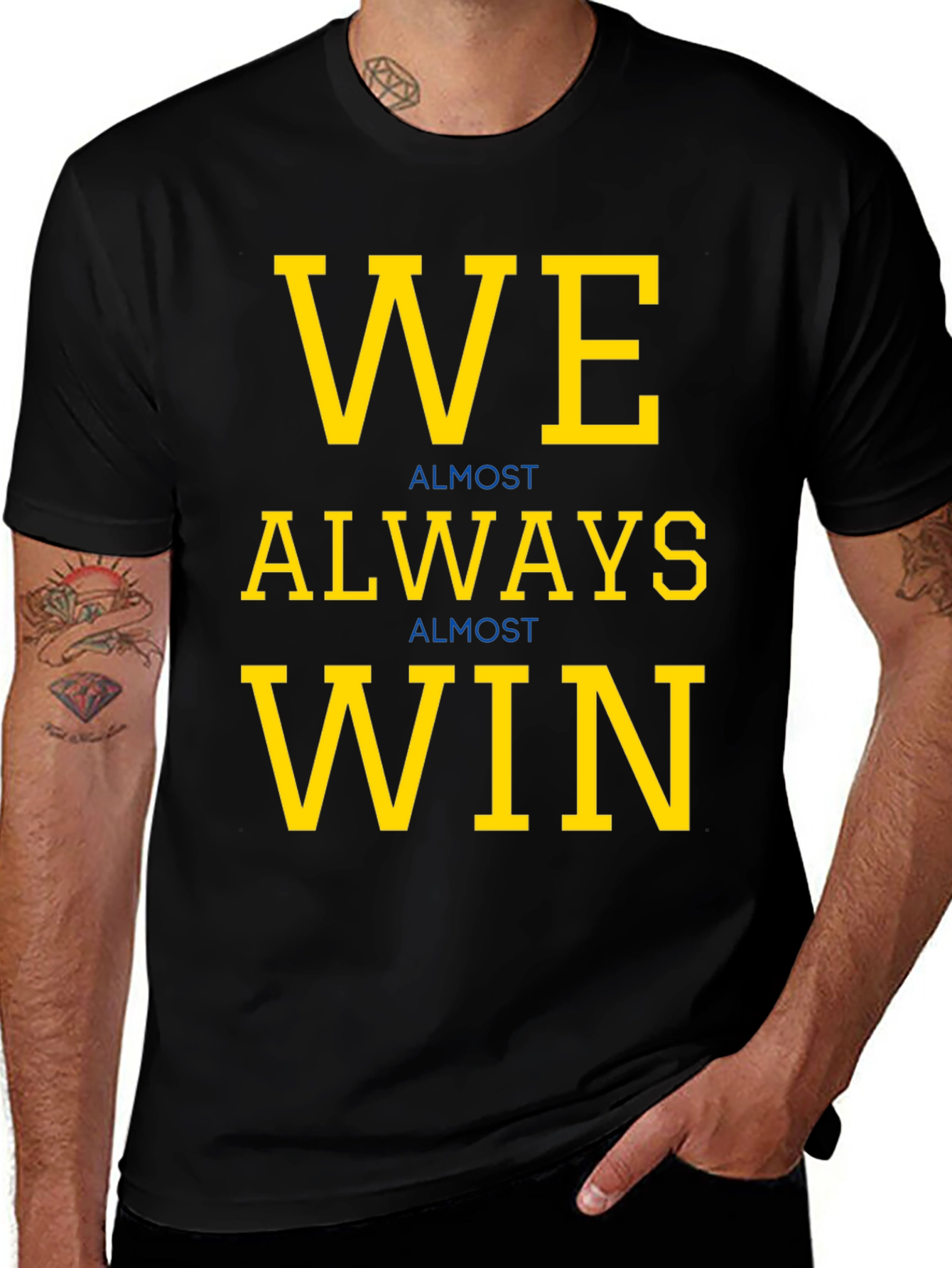 We Almost Always Win Graphic Tee - Black