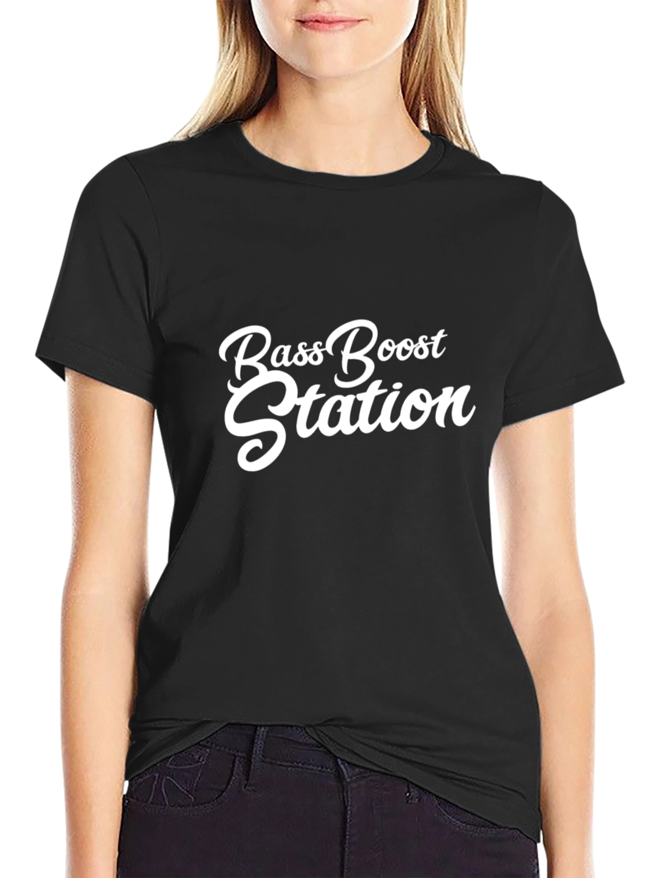 Bass Boost Station Black Graphic Tee
