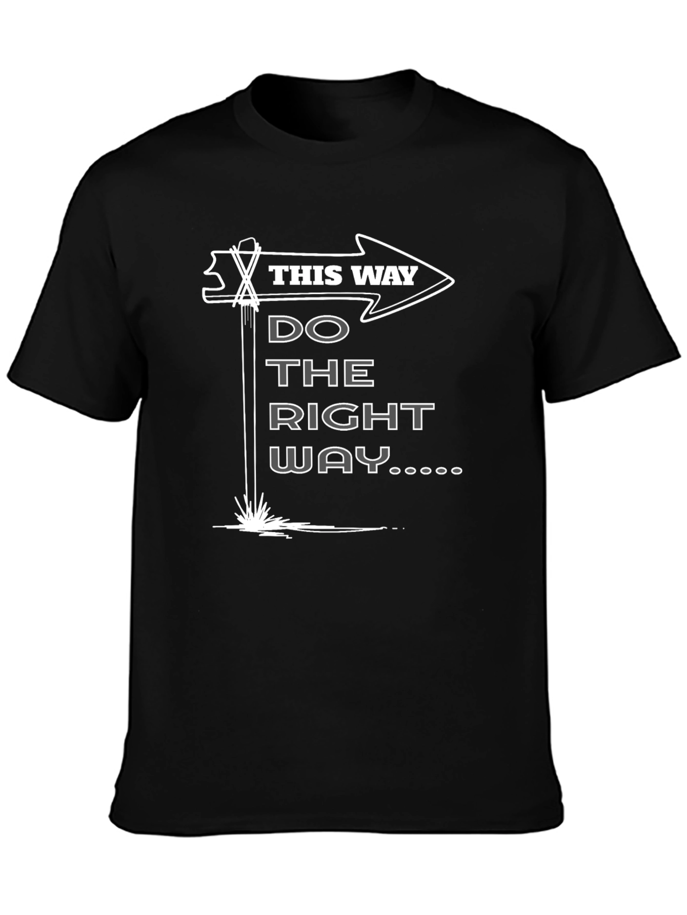 Do The Right Way Black Graphic T-Shirt
