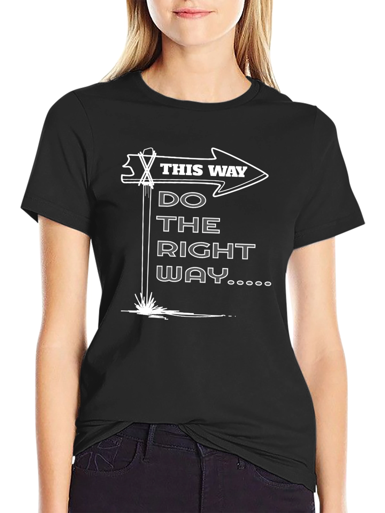 Do The Right Way Black Graphic T-Shirt
