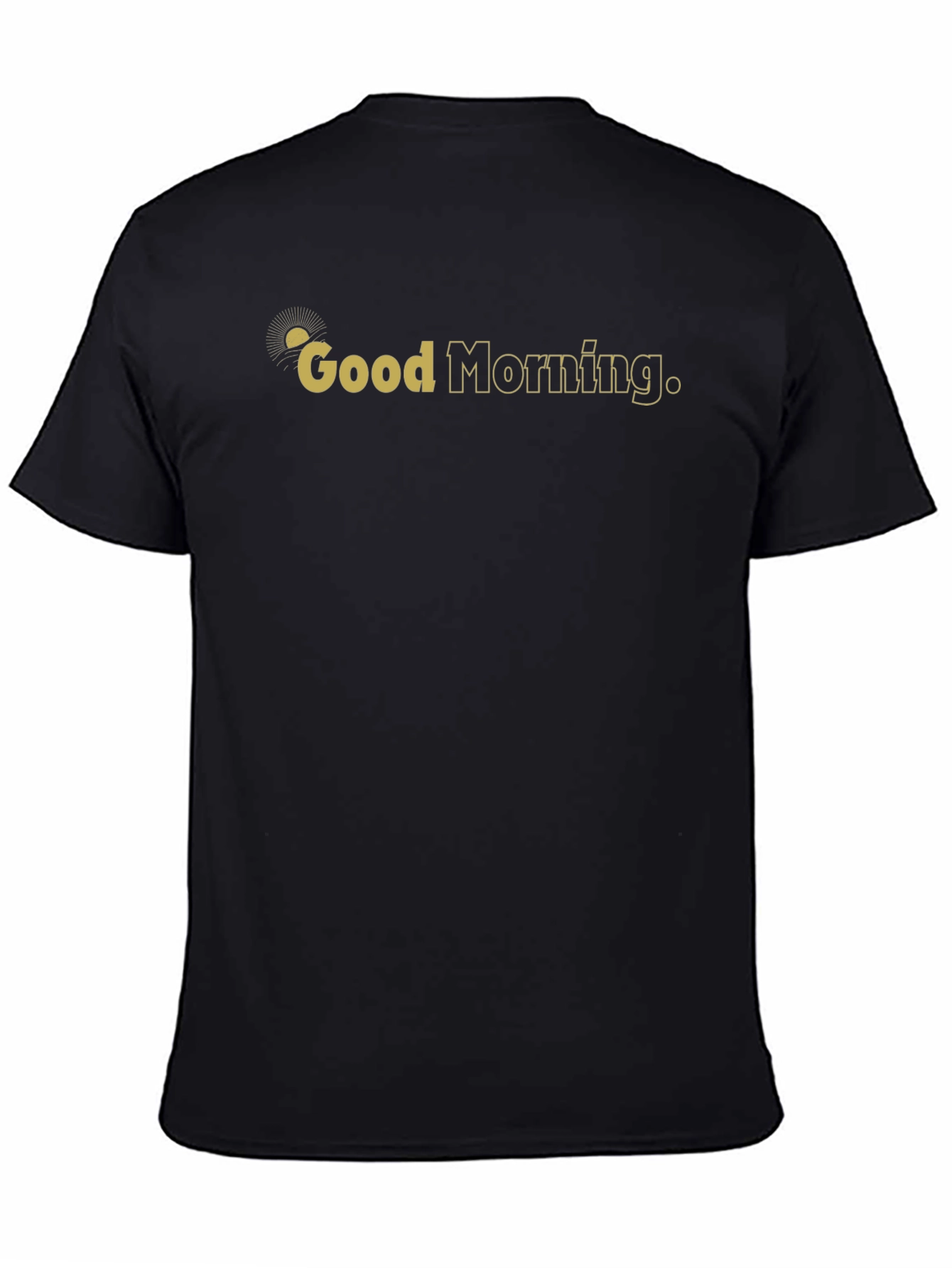 Good Morning Graphic Print Black T-Shirt